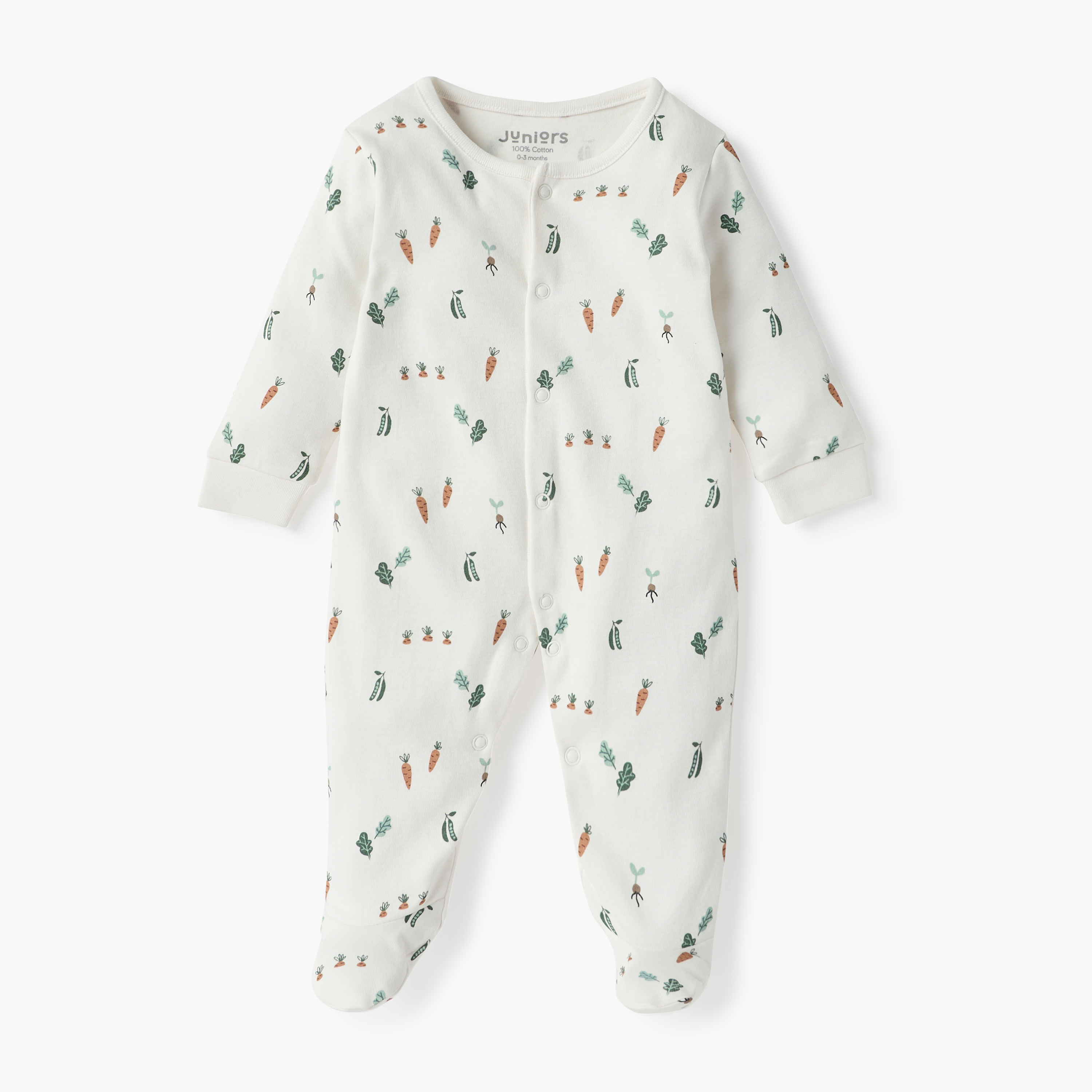 Juniors All-Over Print Closed Feet Sleepsuit with Long Sleeves - Set of 2-baby-boys-clothing-nightwear-sleepsuits-image-2