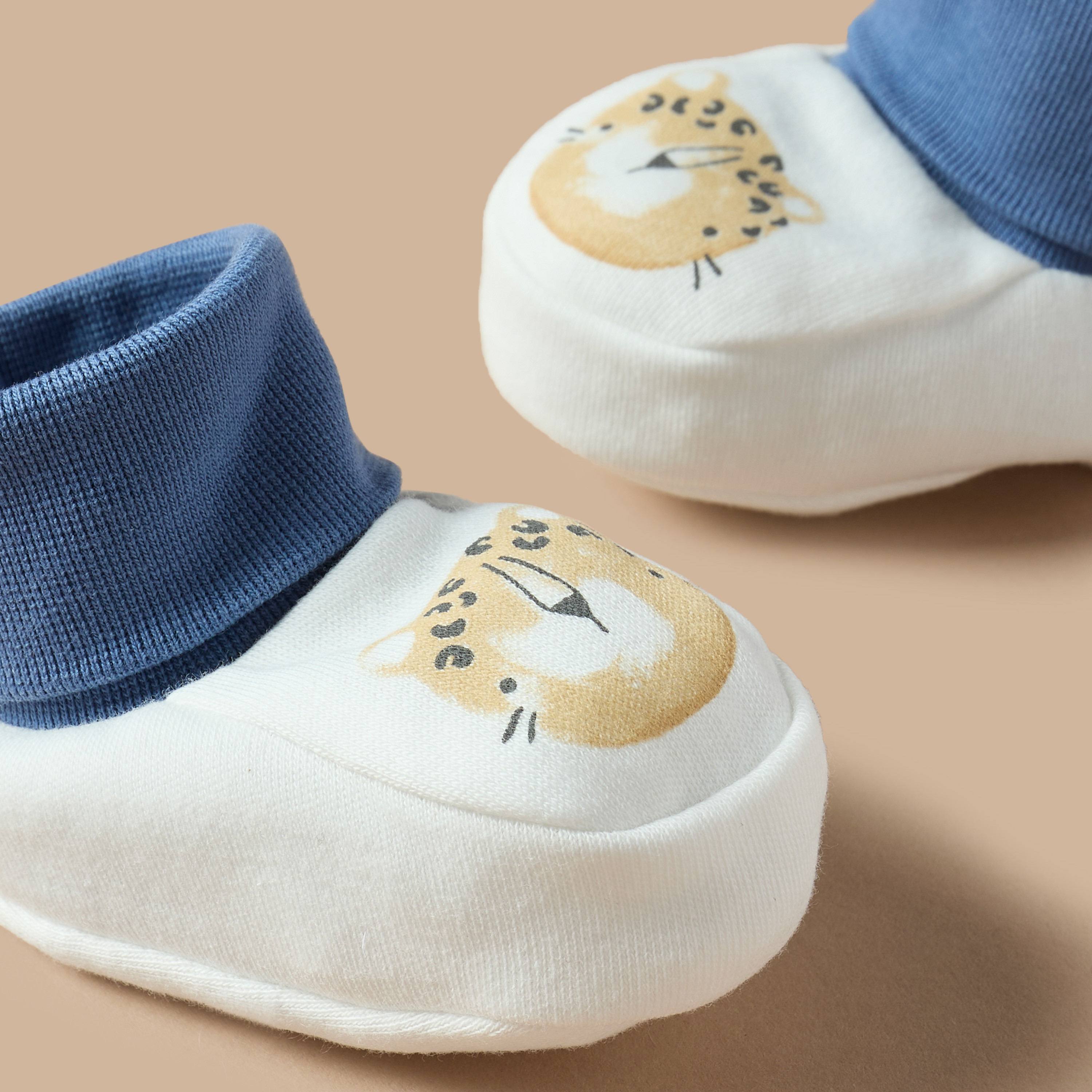 Juniors Printed Slip-On Booties-baby-boys-shoes-booties-image-4