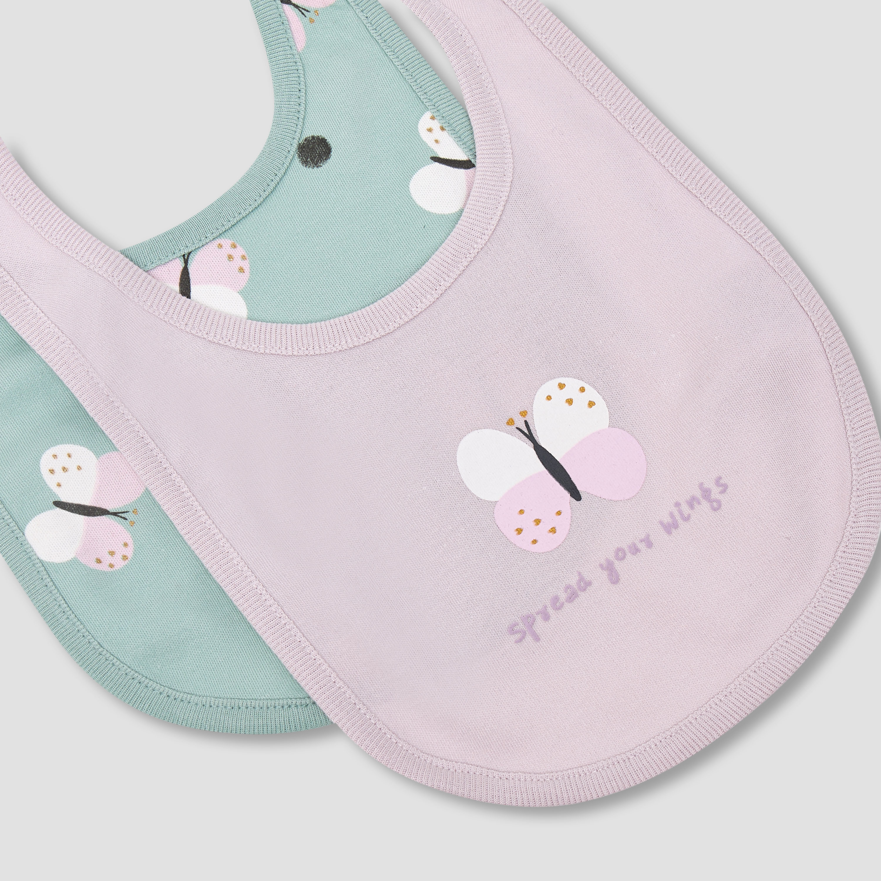 Pack of 2 Juniors Baby Bib with Butterfly Print-baby-feeding-bibs-image-5