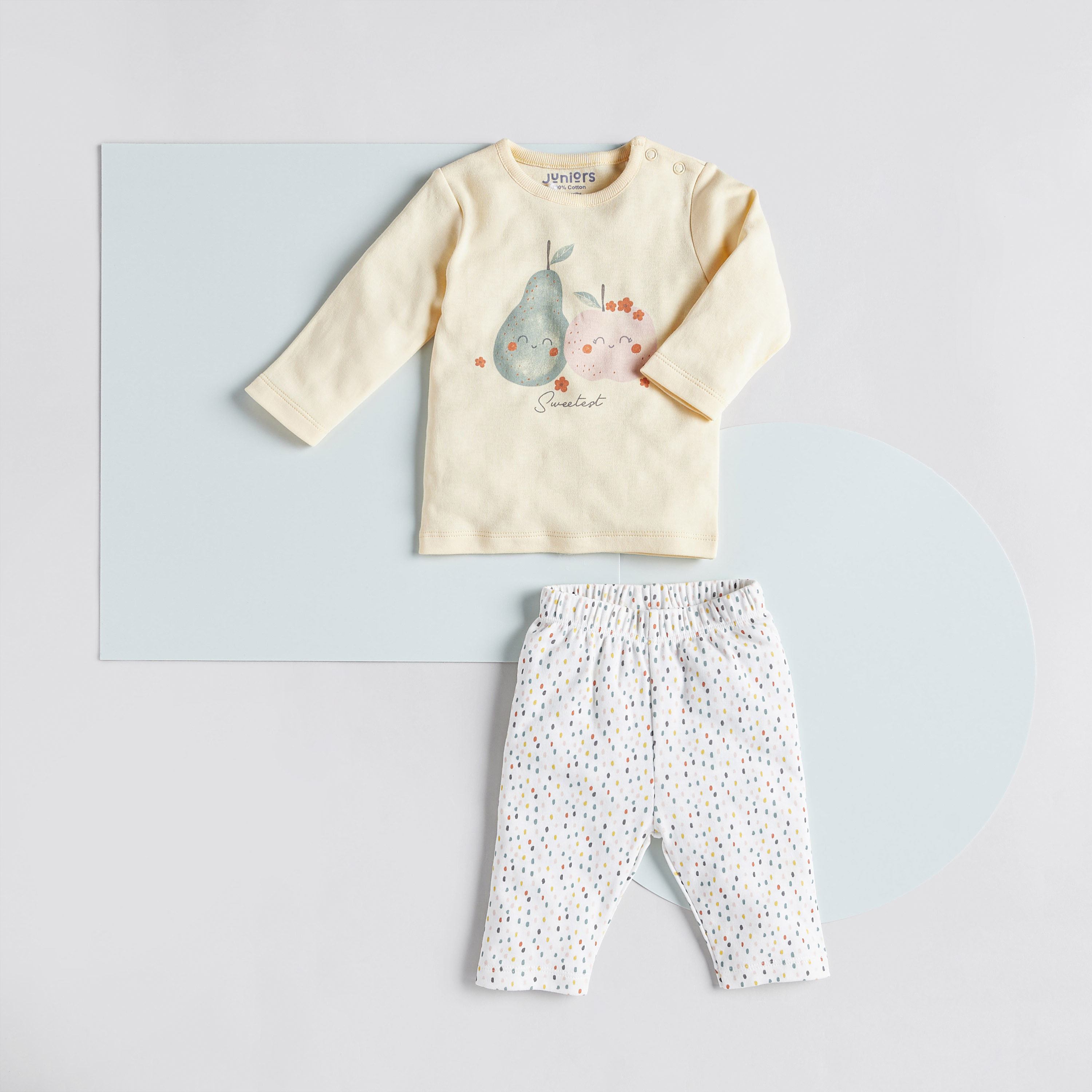 Juniors Fruit Print Long Sleeves T-shirt and Elasticated Pyjama - Set of 2-baby-girls-clothing-nightwear-pyjamasets-image-3