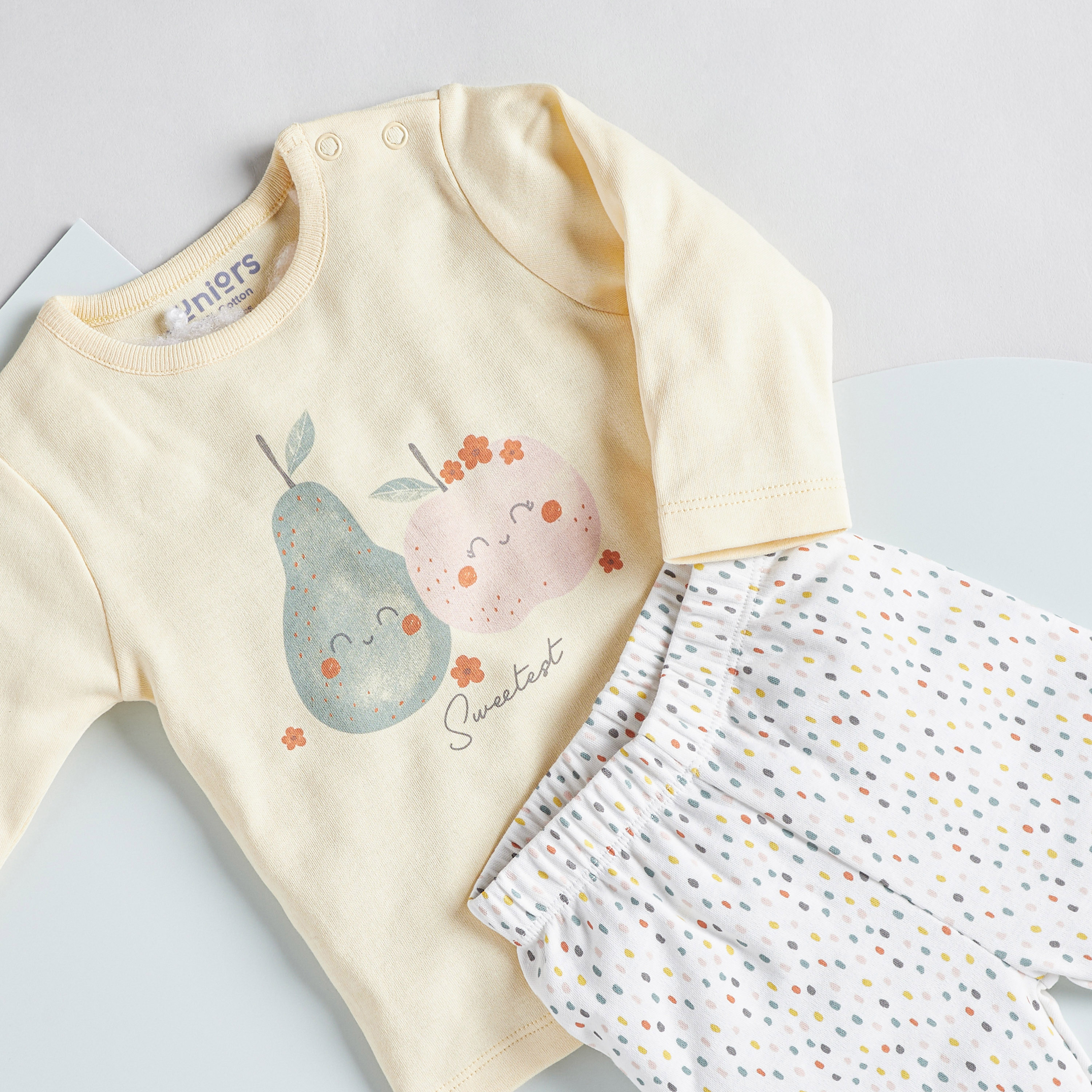 Juniors Fruit Print Long Sleeves T-shirt and Elasticated Pyjama - Set of 2-baby-girls-clothing-nightwear-pyjamasets-image-5