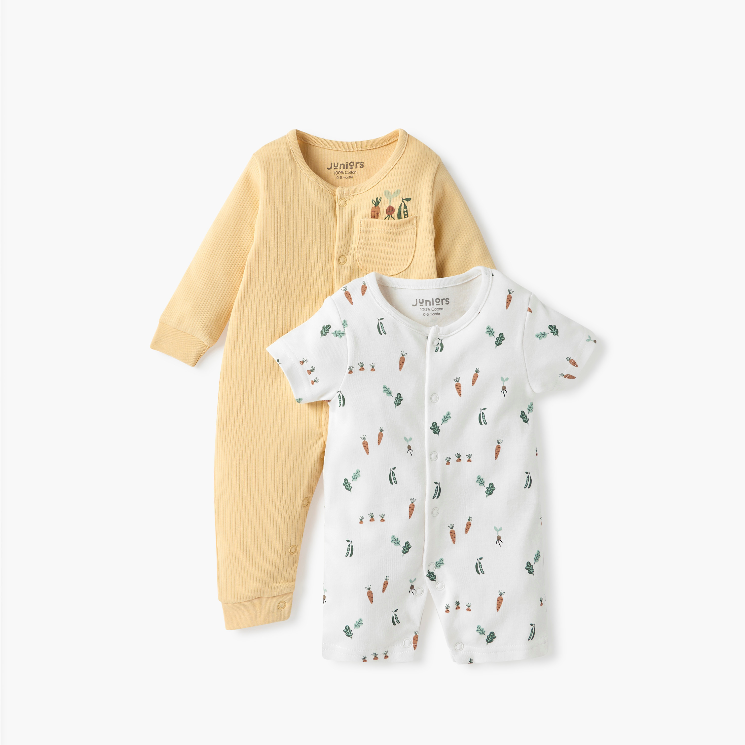 Juniors Printed Long Sleeve Sleepsuit and Romper Set-baby-boys-clothing-nightwear-sleepsuits-image-1