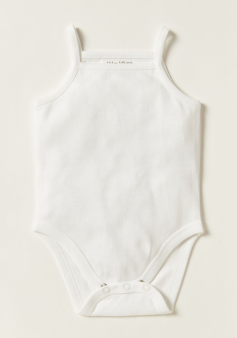 Juniors Solid Sleeveless Bodysuit with Straps and Snap Button Closure-Bodysuits-image-0