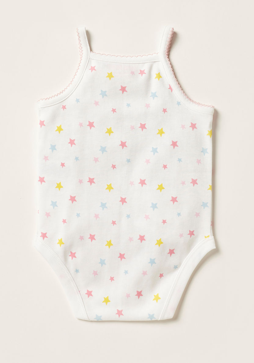 Juniors Printed Sleeveless Bodysuit with Button Closure-Bodysuits-image-2