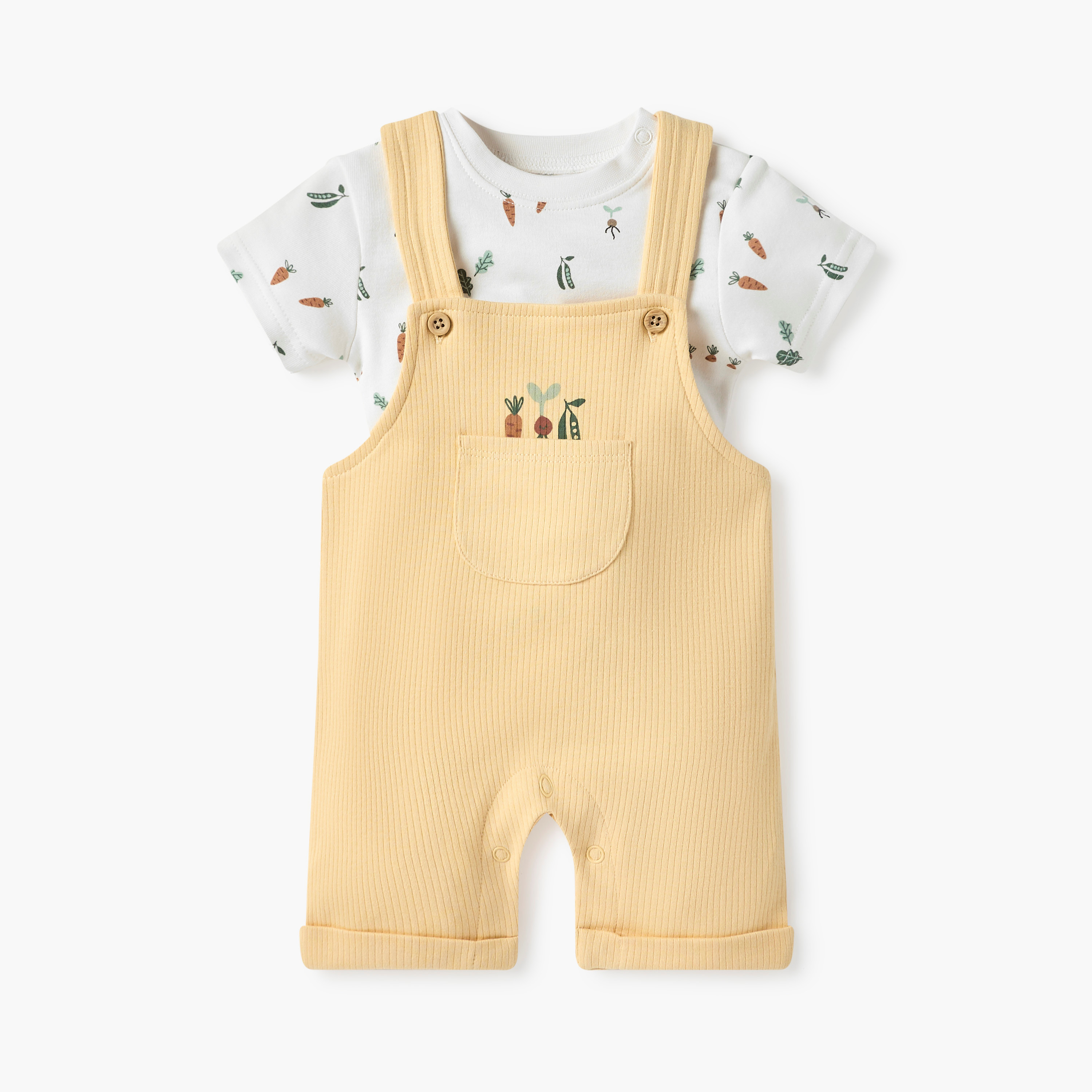 Juniors Printed Dungaree and T-shirt Set-baby-boys-clothing-rompers-image-1