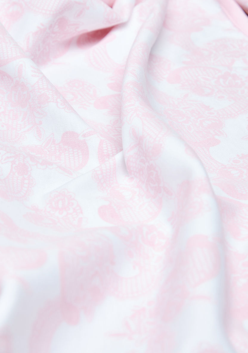 Giggles Swan Print Receiving Blanket with Hood - 80x80 cms-Receiving Blankets-image-3