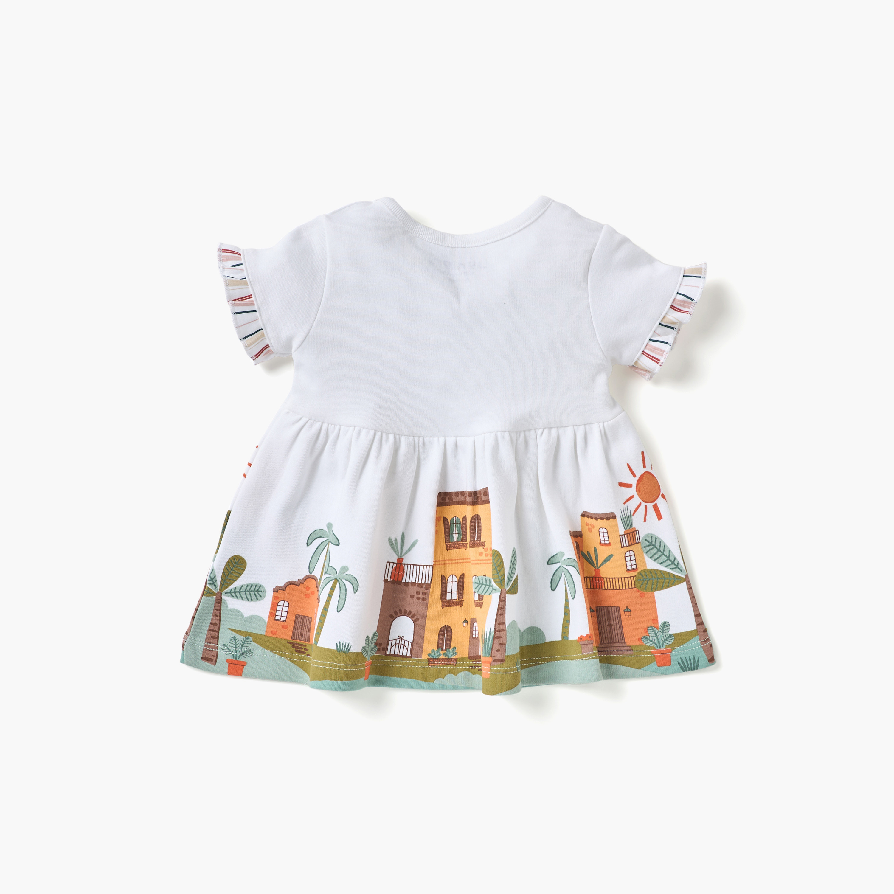 فستان إيه لاين بطبعات وأكمام قصيرة من جونيورز-baby-girls-clothing-dressesandjumpsuits-image-2