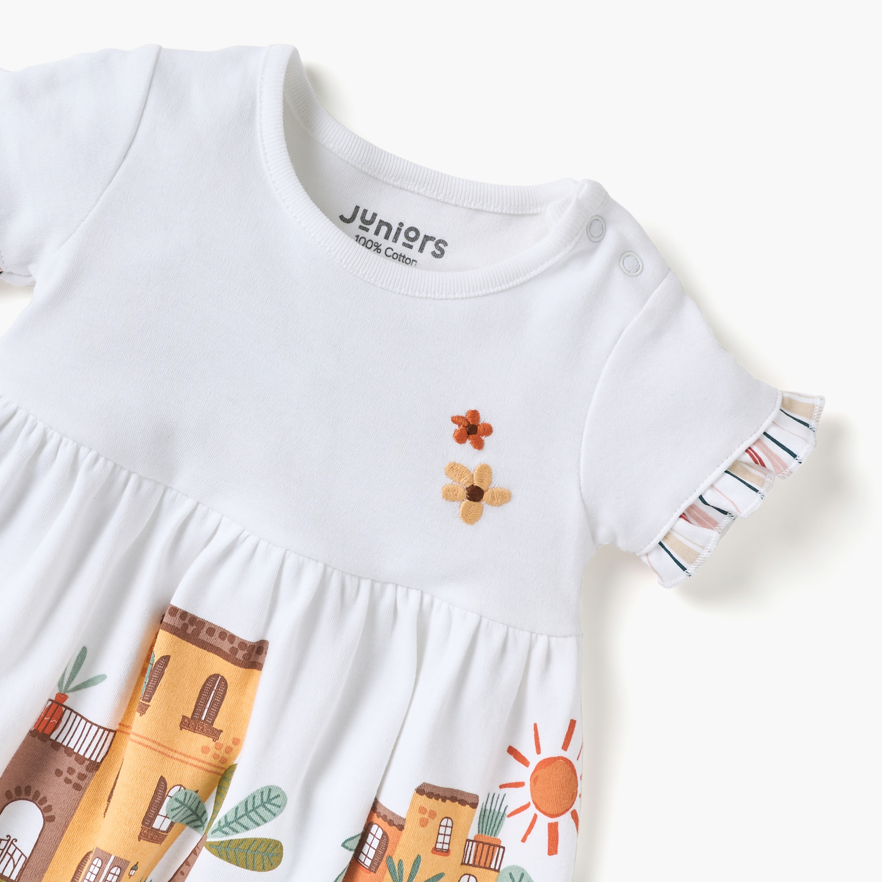 فستان إيه لاين بطبعات وأكمام قصيرة من جونيورز-baby-girls-clothing-dressesandjumpsuits-image-3
