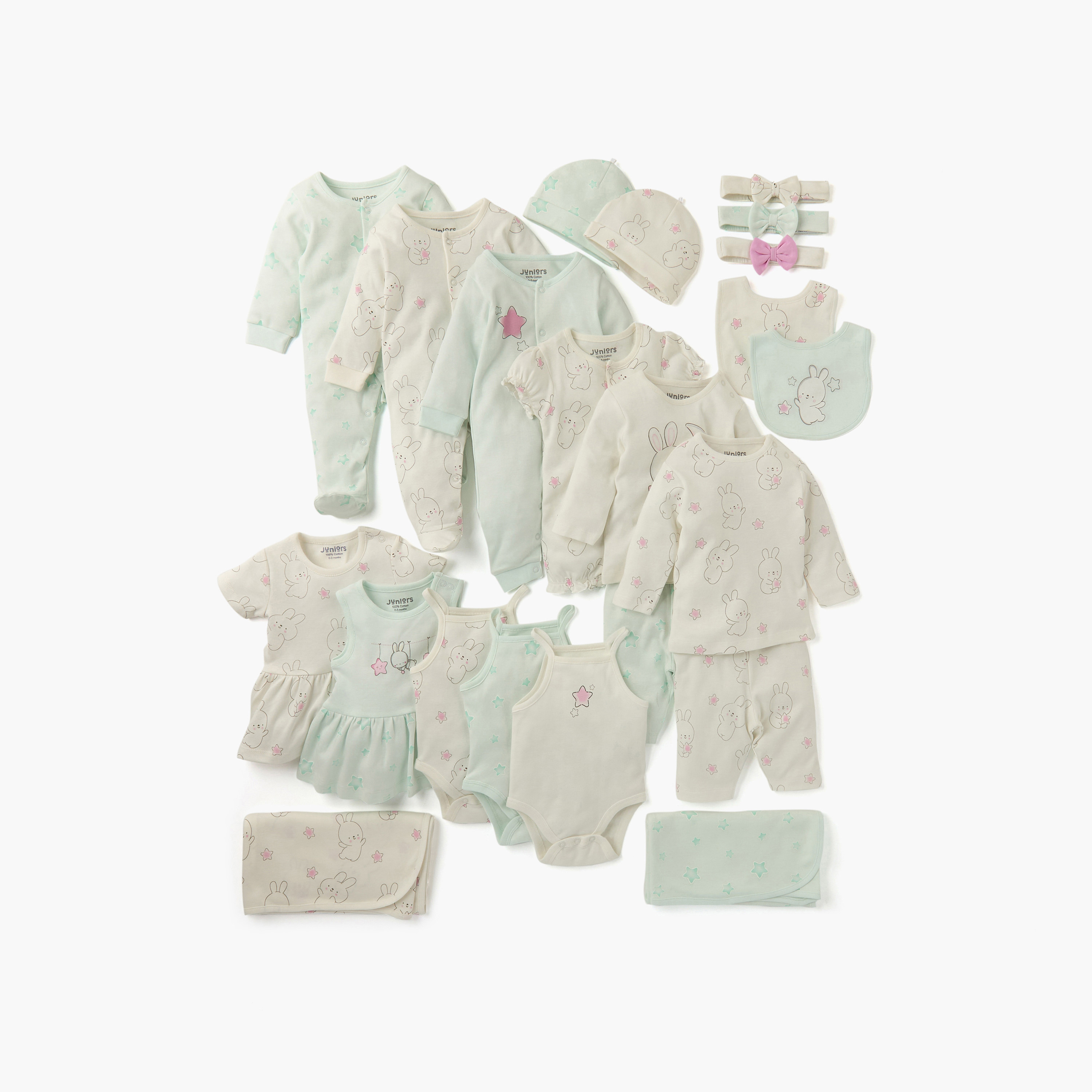 Juniors Printed Closed Feet Sleepsuit with Button Closure - Set of 2-baby-girls-clothing-nightwear-sleepsuits-image-6