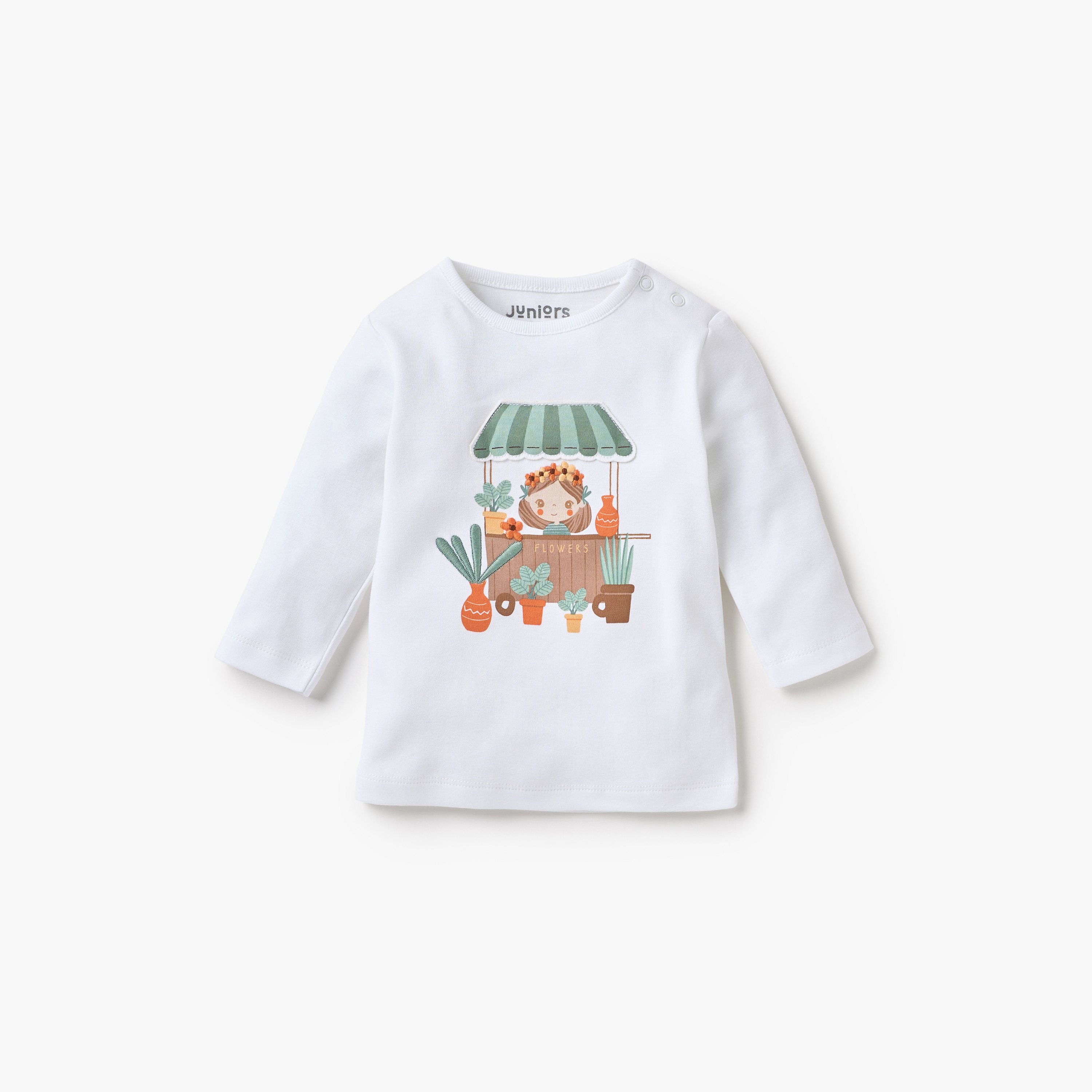 Juniors Printed Long Sleeve T-shirt and Pyjama Set-baby-girls-clothing-nightwear-pyjamasets-image-2