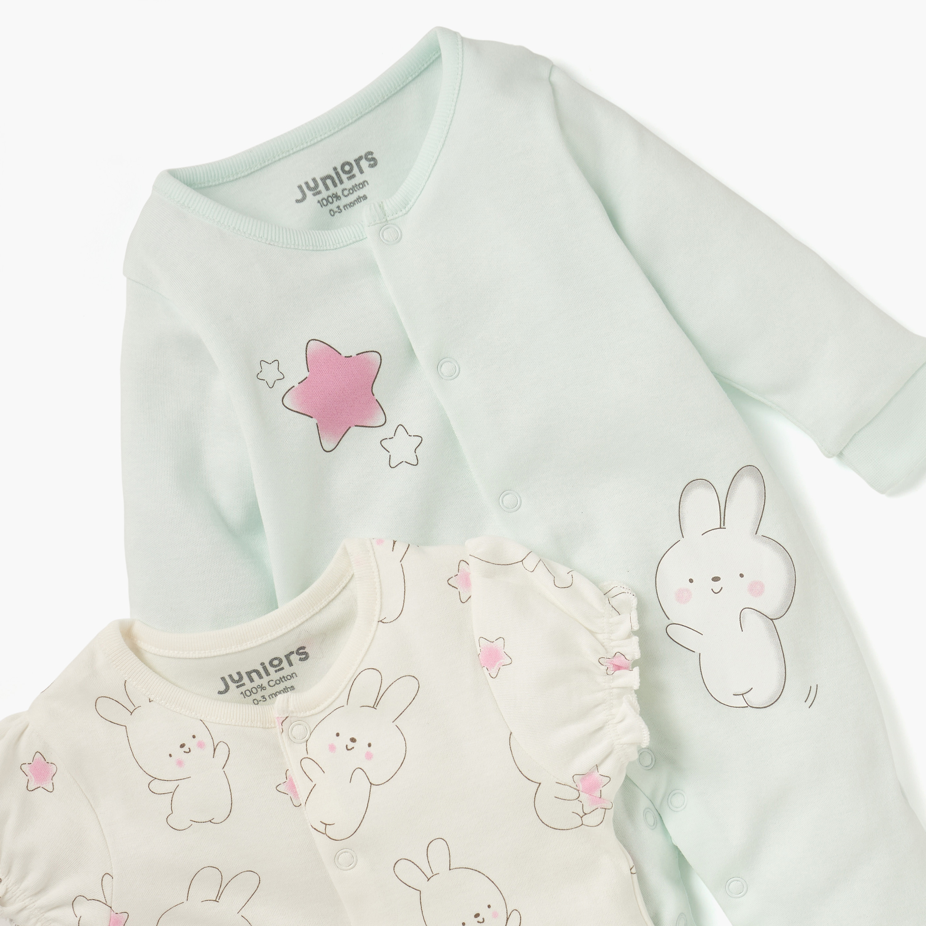 Juniors Printed Sleepsuit and Romper Set-baby-girls-clothing-nightwear-sleepsuits-image-3