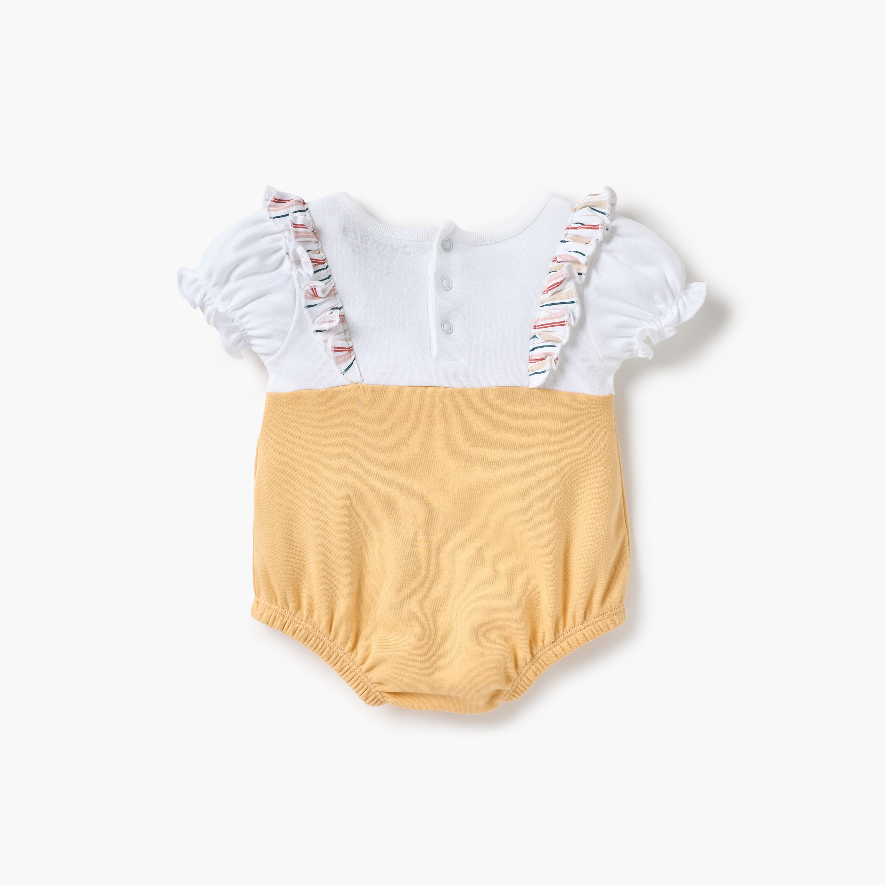 أفرول  بطبعات زرافة وأكمام منفوخة وكشكش من جونيورز-baby-girls-clothing-rompers-image-2
