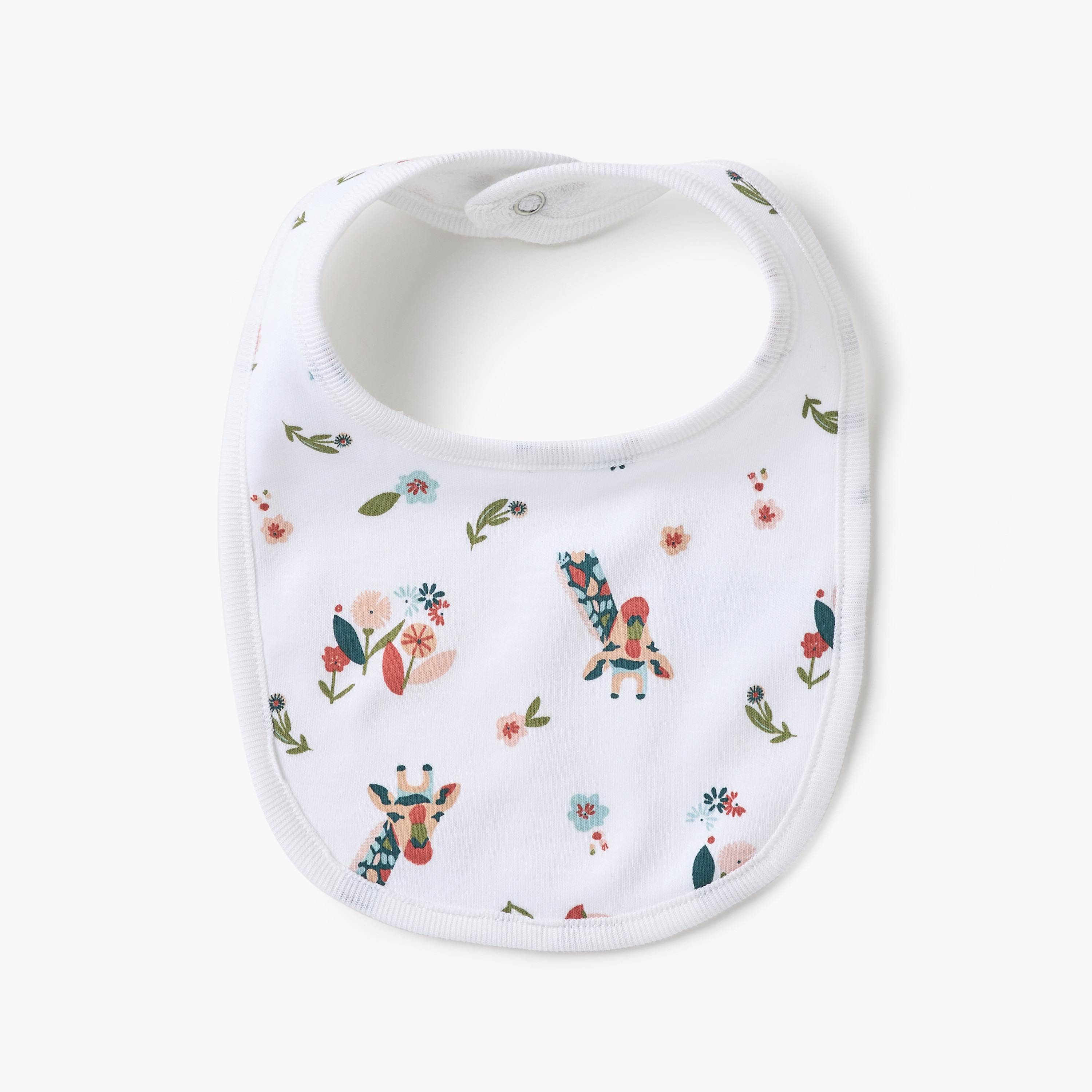 مريلة بطبعات زرافة وزر إغلاق كبس قطعتين من جونيورز-baby-feeding-bibs-image-2