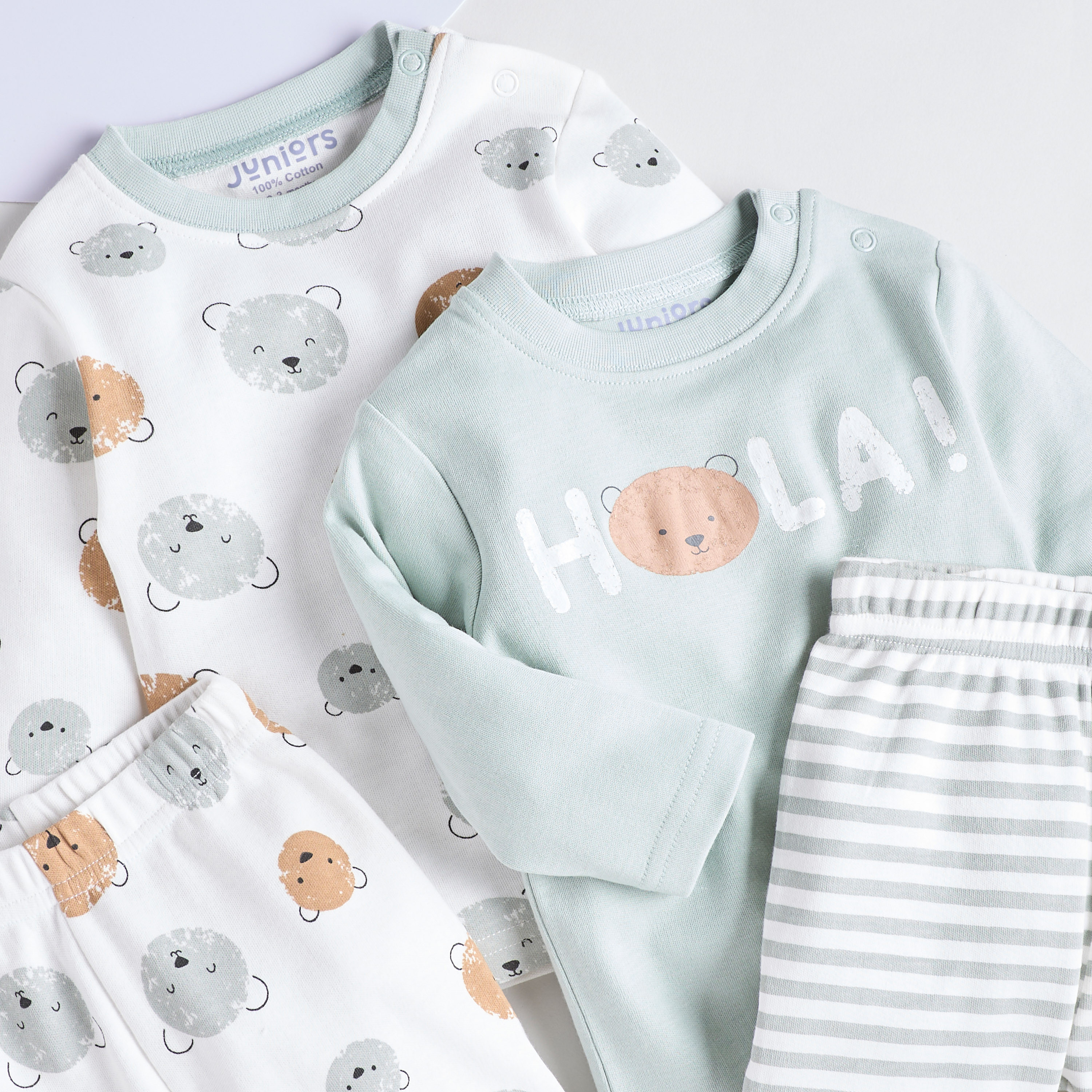 بنطلون بيجاما وتيشيرت بأكمام طويلة وطبعات من جونيورز - مجموعة من 2 أطقم-baby-boys-clothing-nightwear-pyjamasets-image-4