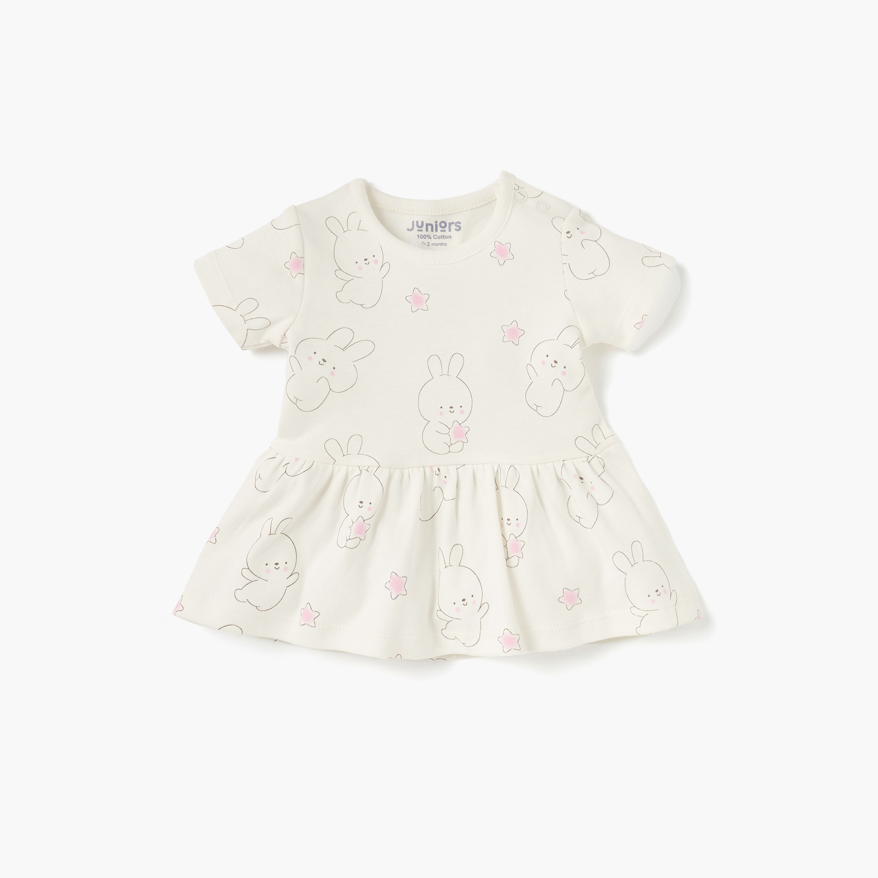 Juniors Printed Dress with Round Neck - Set of 2-baby-girls-clothing-dressesandjumpsuits-image-3