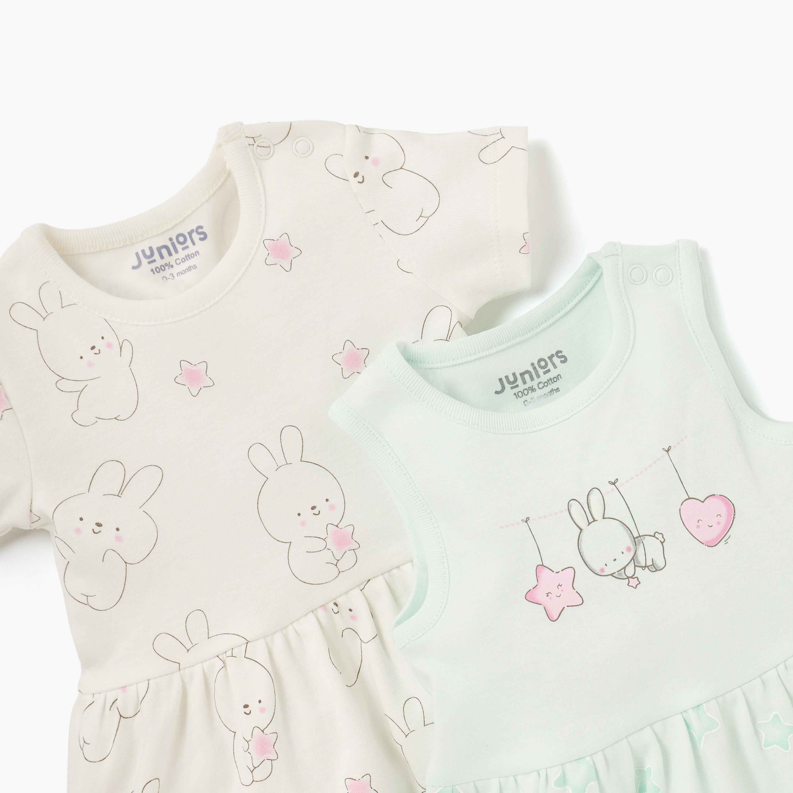 Juniors Printed Dress with Round Neck - Set of 2-baby-girls-clothing-dressesandjumpsuits-image-4