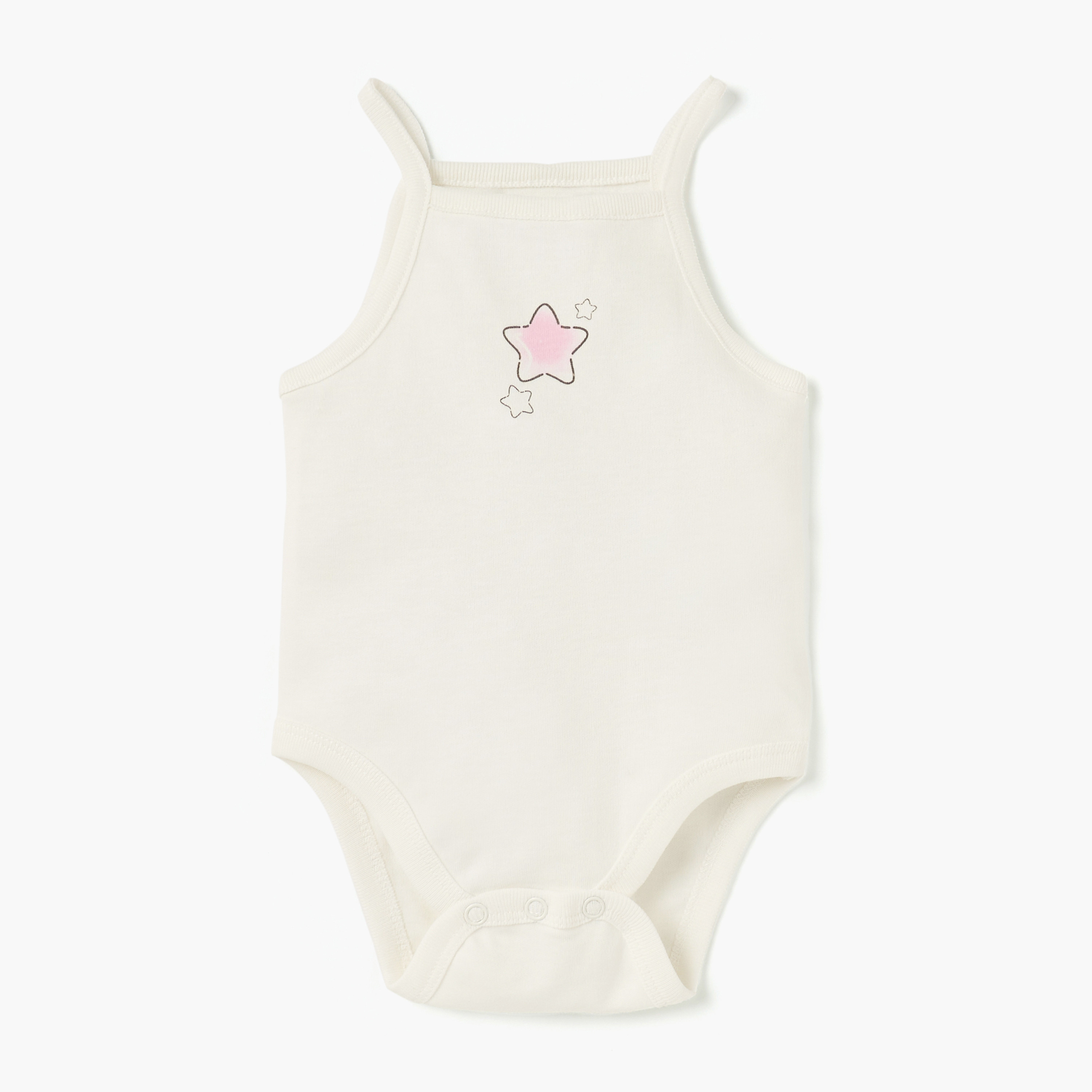 Juniors Printed Sleeveless Bodysuit - Set of 3-baby-girls-clothing-bodysuits-image-2