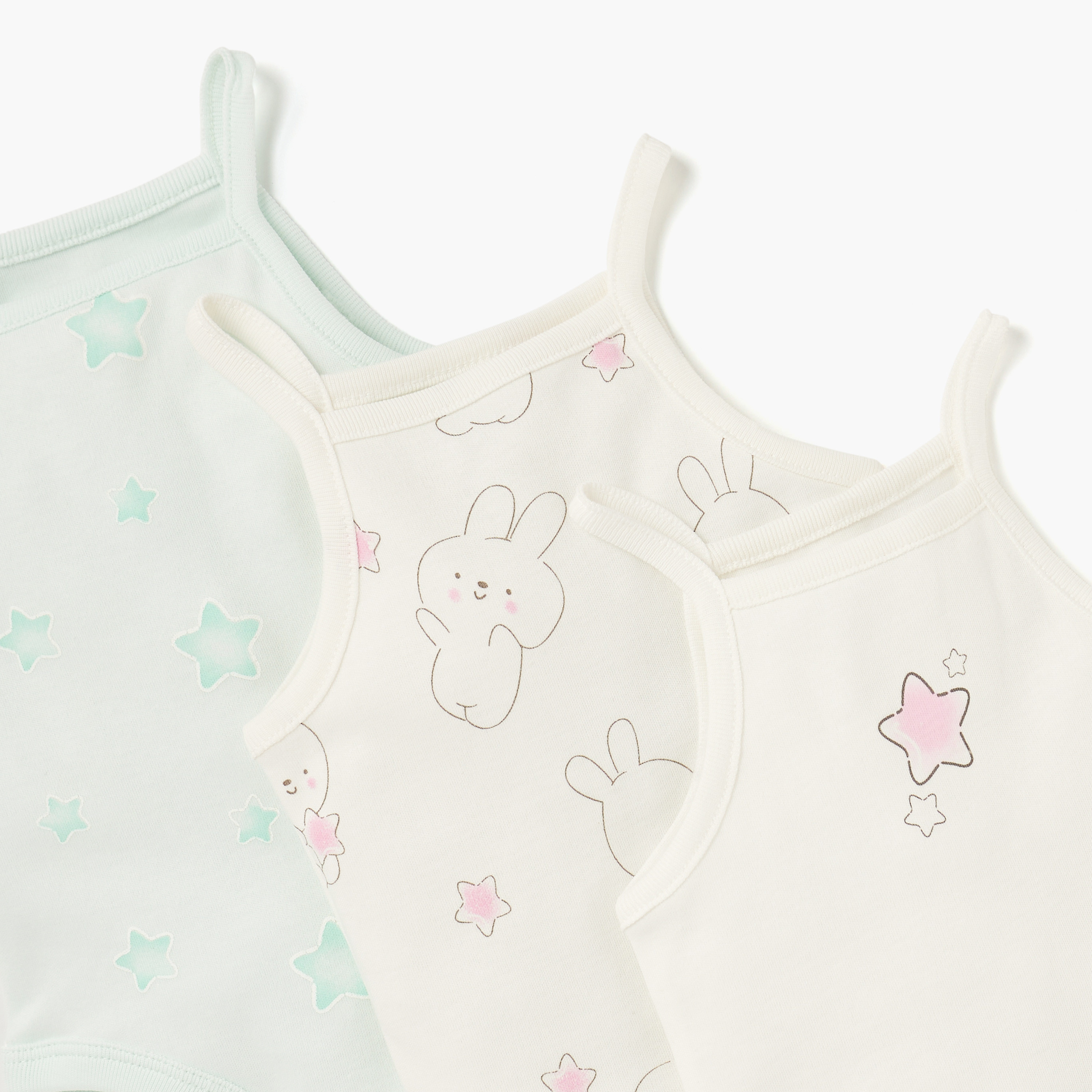 Juniors Printed Sleeveless Bodysuit - Set of 3-baby-girls-clothing-bodysuits-image-5