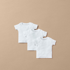 Love Earth Solid Organic T-shirt with Short Sleeves - Set of 3