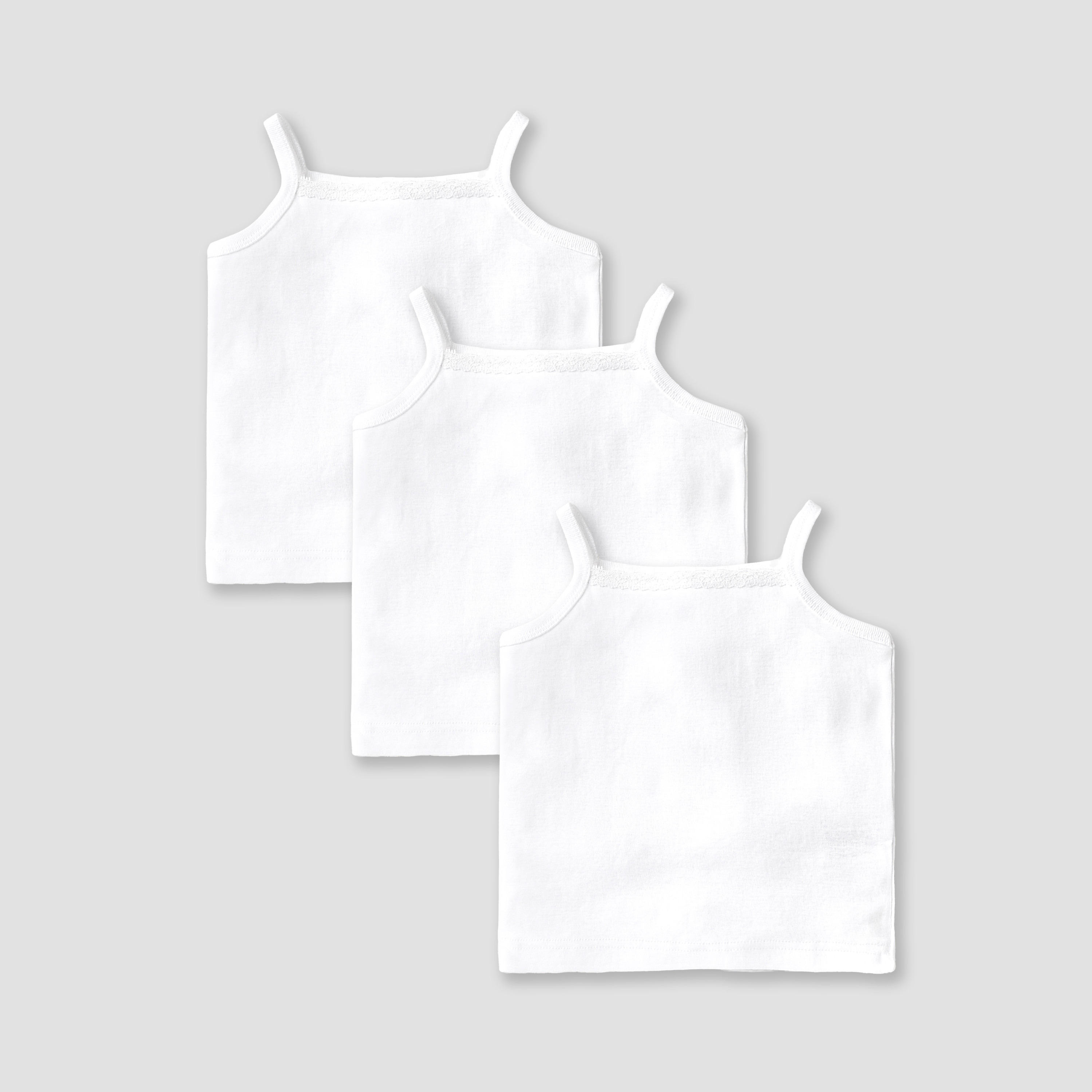 Love Earth Solid Organic Vest - Set of 3-baby-girls-clothing-innerwear-image-1