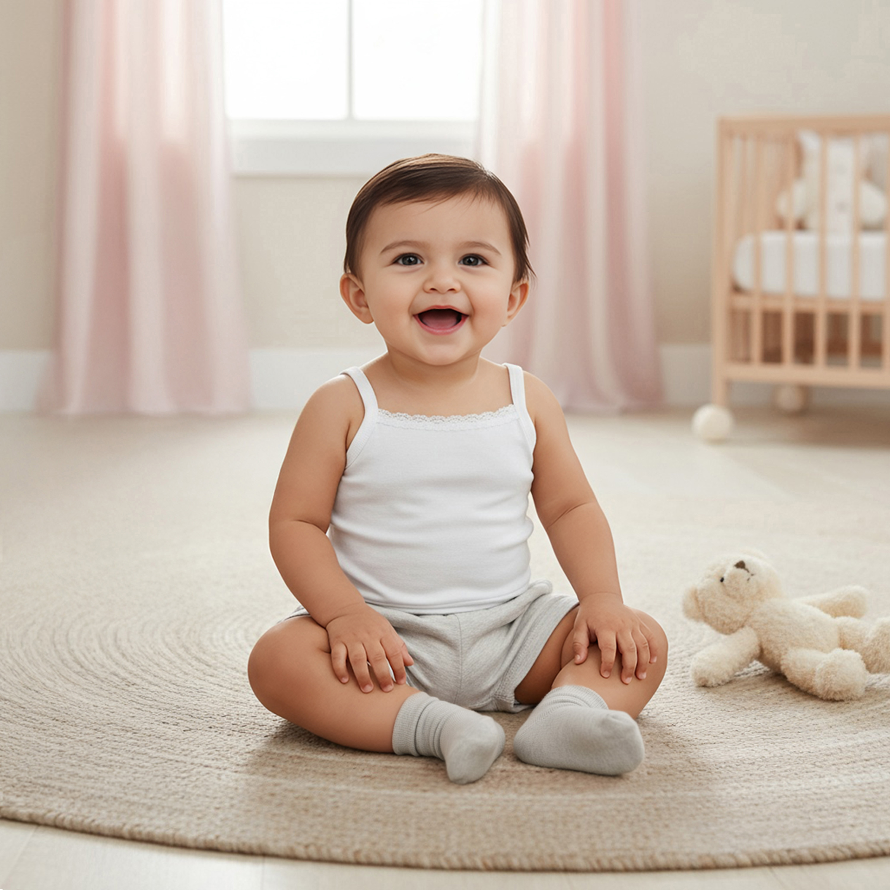 Love Earth Solid Organic Vest - Set of 3-baby-girls-clothing-innerwear-image-5