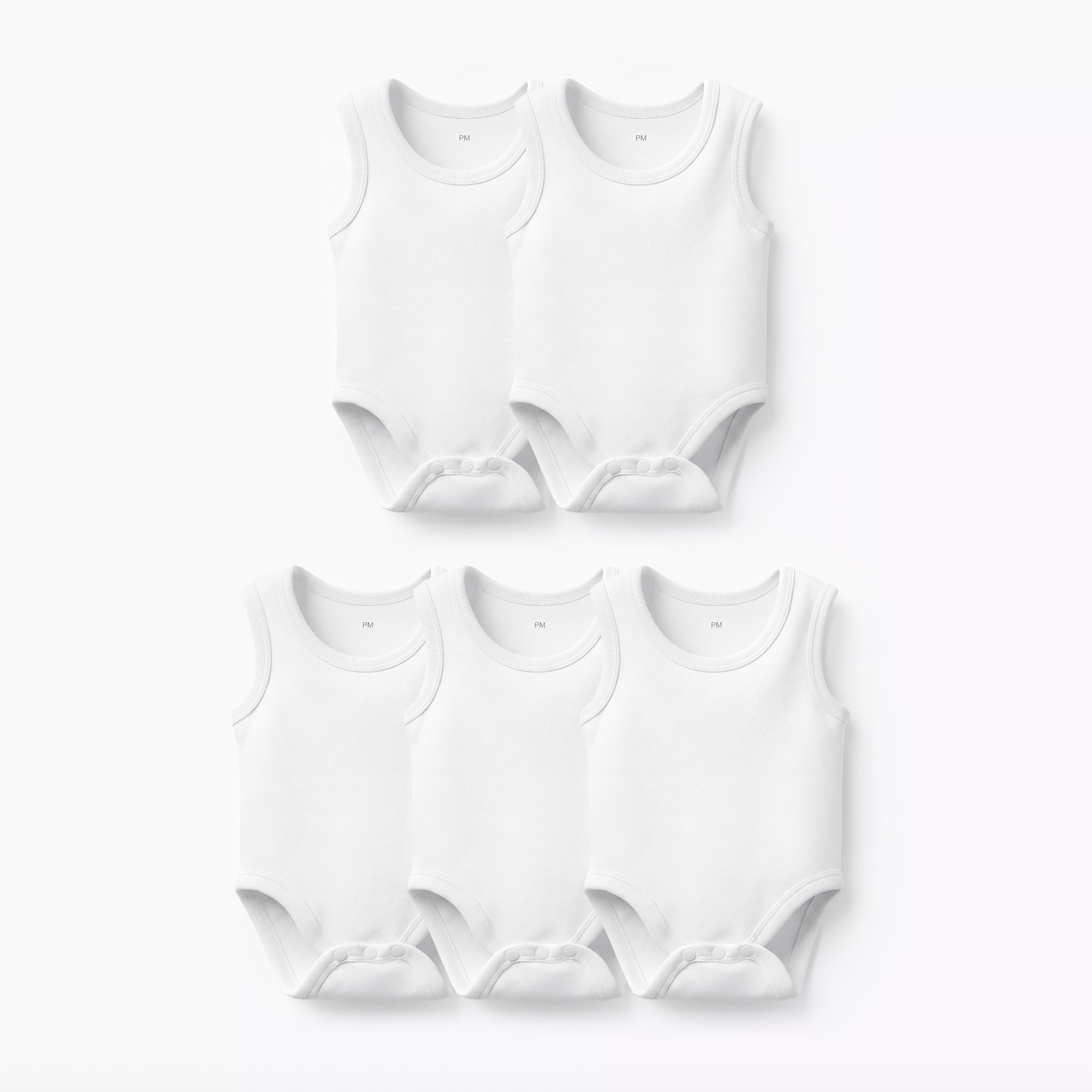 Love Earth Solid Organic Bodysuit with Round Neck - Set of 5-baby-boys-clothing-bodysuits-image-1