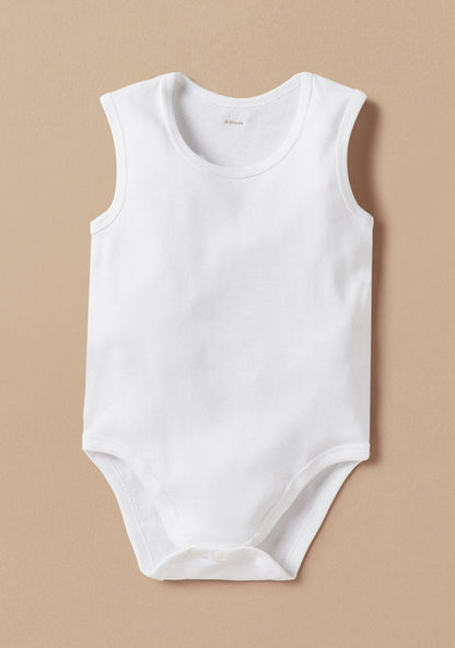 Love Earth Solid Organic Bodysuit with Round Neck - Set of 5
