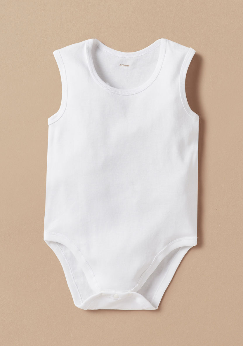 Love Earth Solid Organic Bodysuit with Round Neck - Set of 5-Bodysuits-image-3
