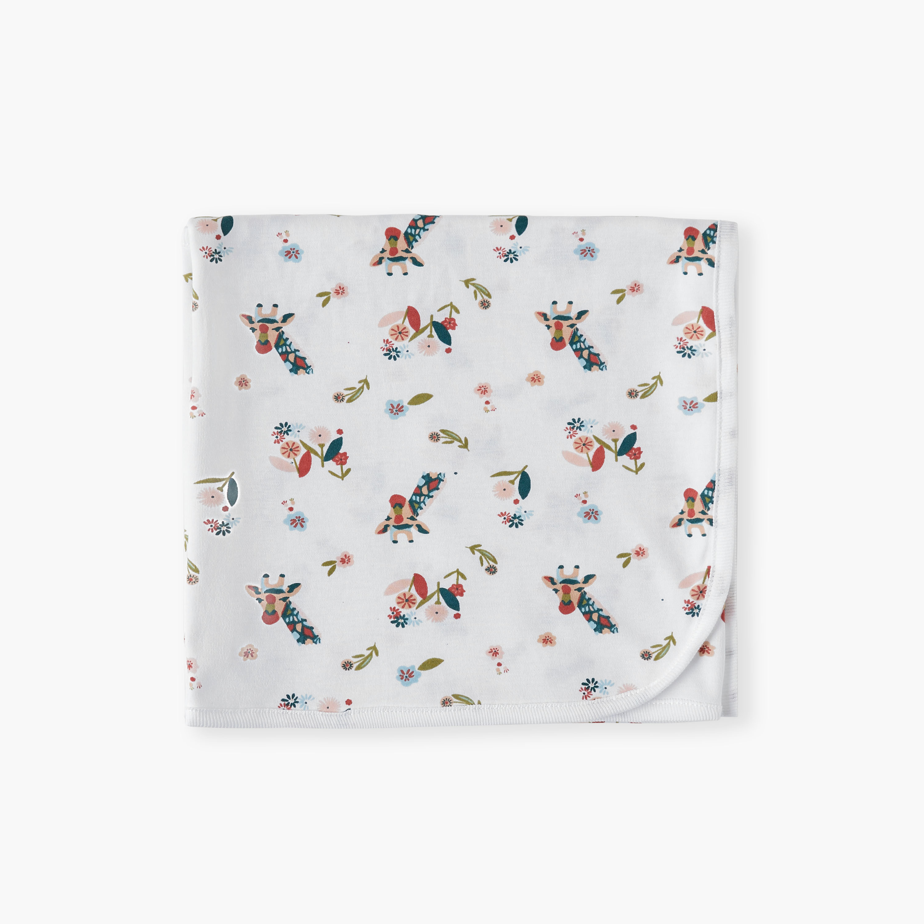 بطانية لحديثي الولادة بطبعات زرافة من جونيورز - 70x70 سم-baby-nursery-blanketsandswaddles-receivingblankets-image-3
