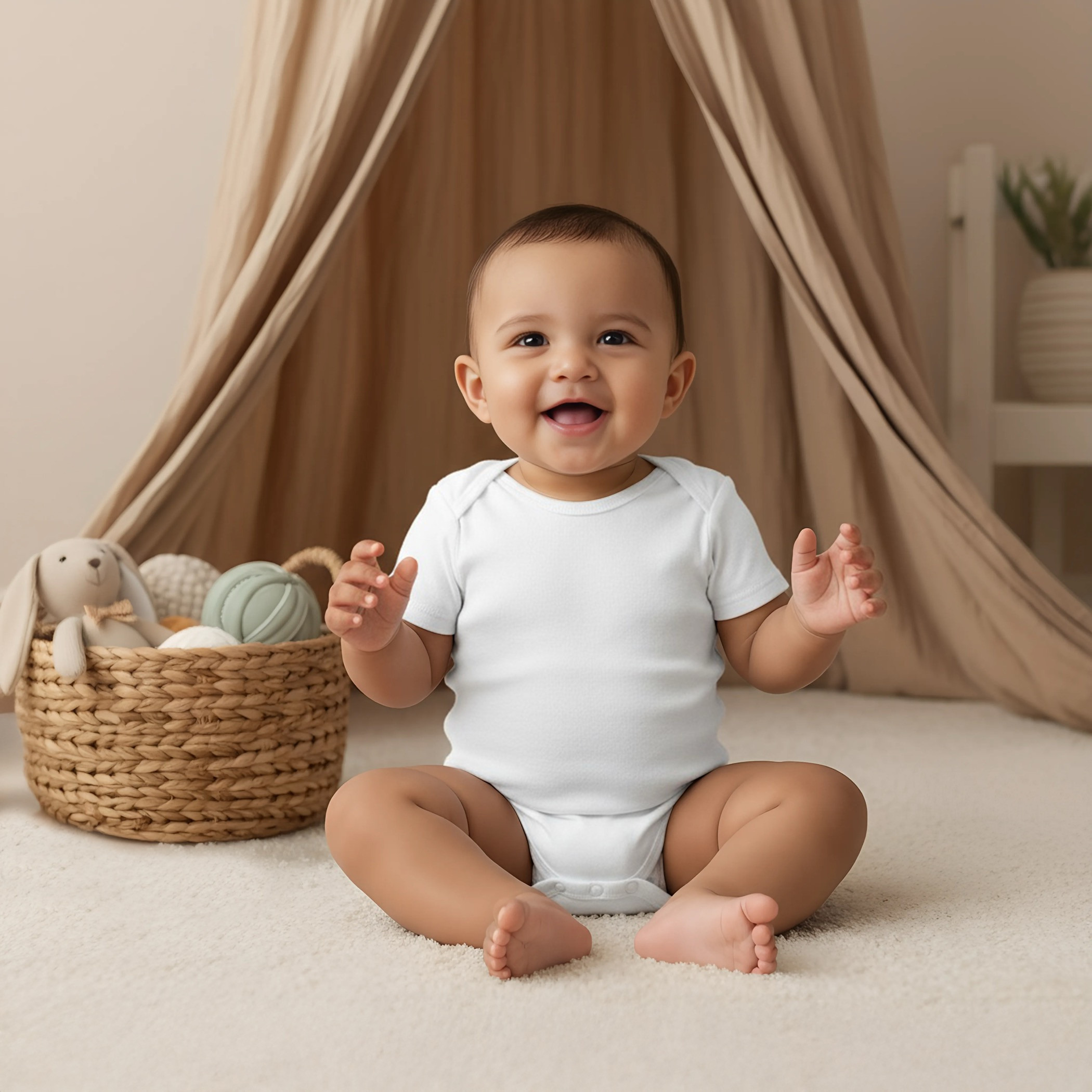 Love Earth Solid Organic Bodysuit with Round Neck - Set of 5-baby-boys-clothing-bodysuits-image-6