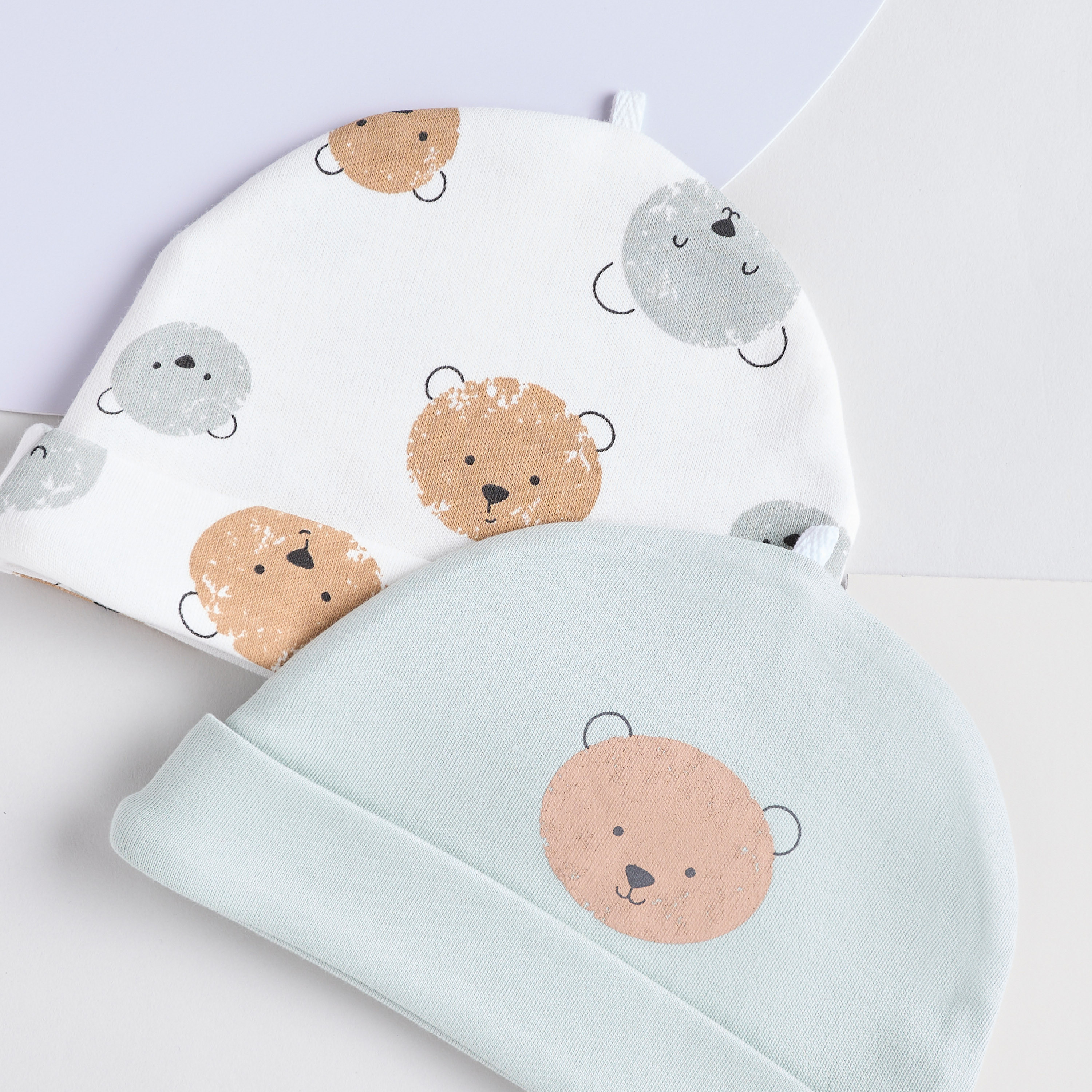Juniors Bear Print Cap - Set of 2-baby-boys-accessories-caps-image-4