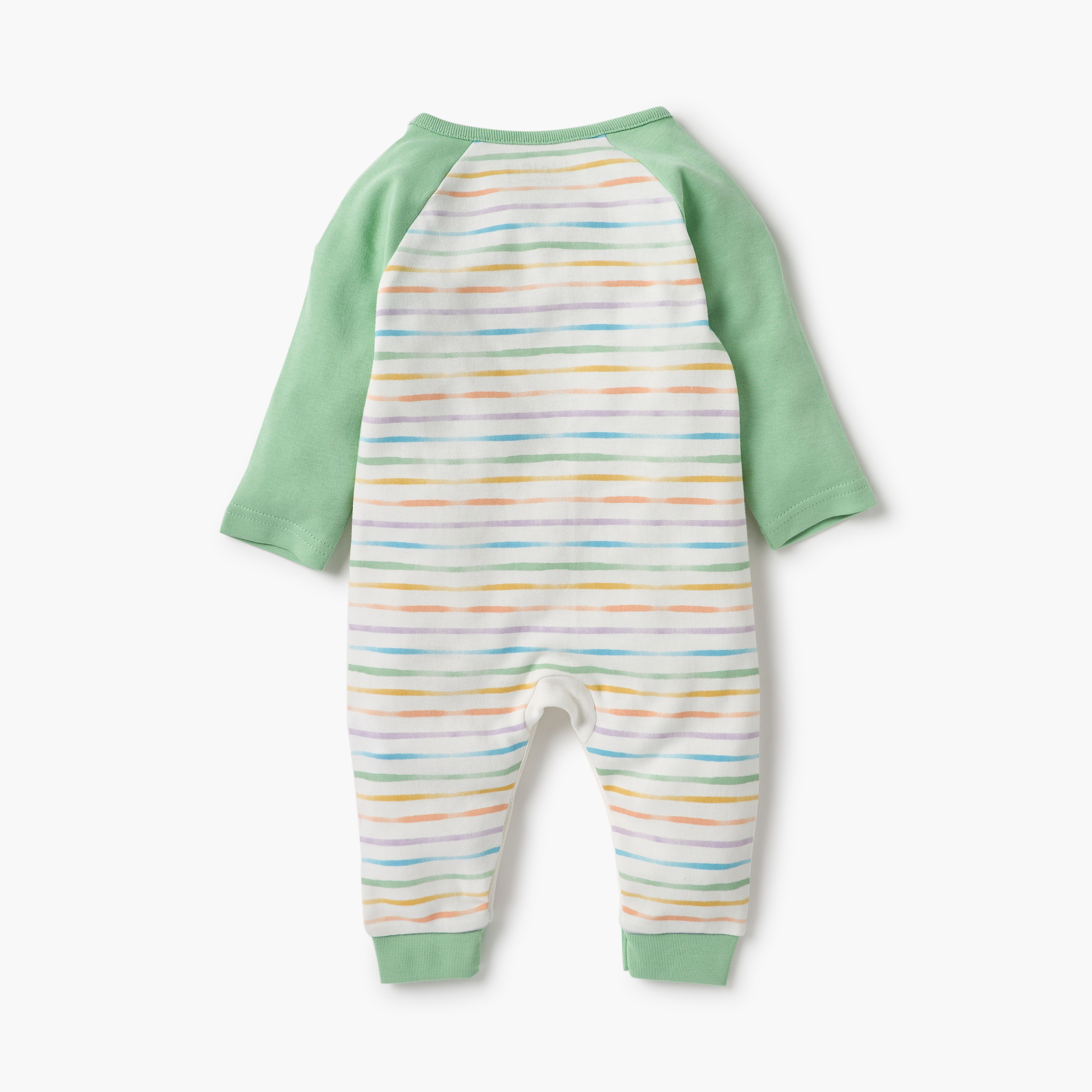 Juniors Animal Applique Sleepsuit with Long Sleeves and Button Closure-baby-boys-clothing-nightwear-sleepsuits-image-2