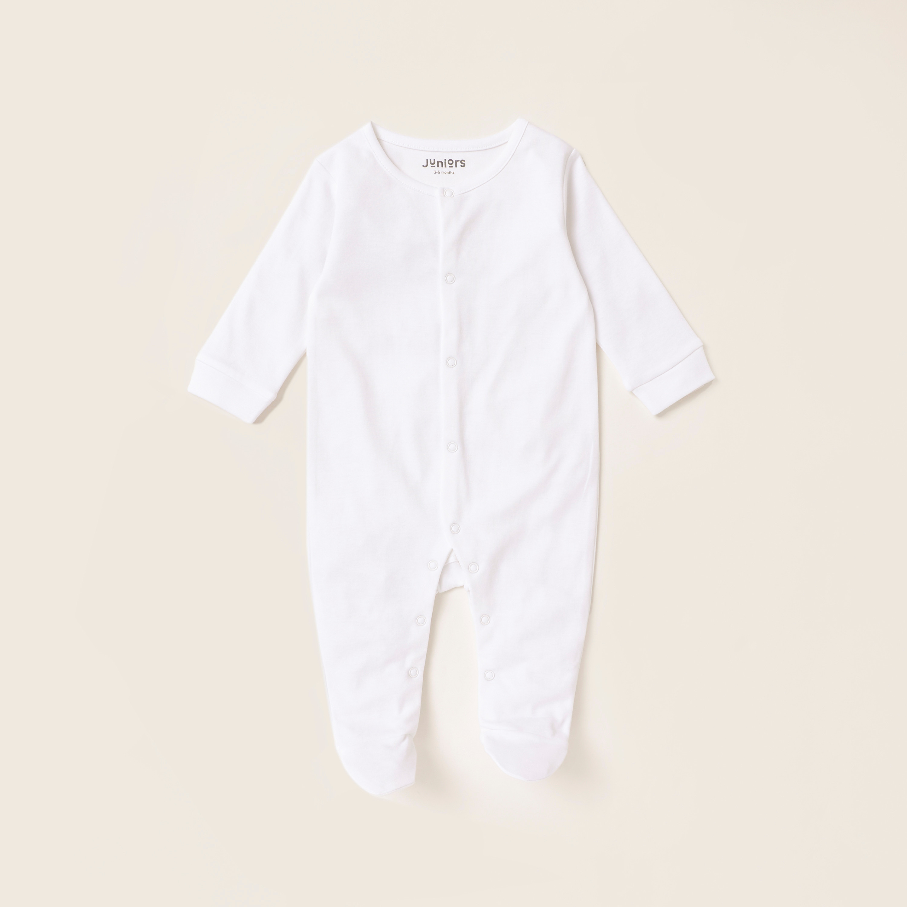 Juniors Solid Closed Feet Sleepsuit with Long Sleeves - Set of 2-baby-girls-clothing-nightwear-sleepsuits-image-4
