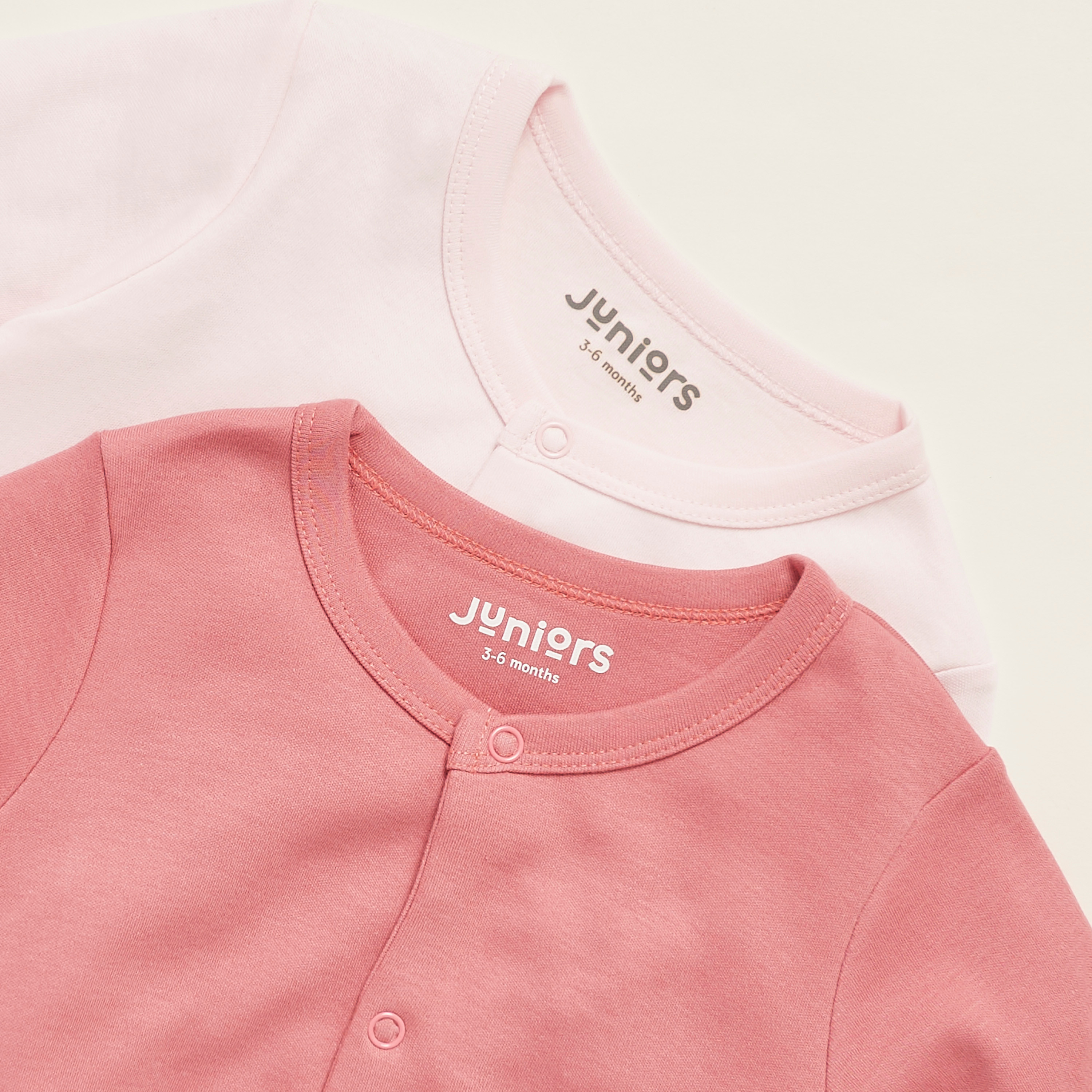 Juniors Solid Sleepsuit with Long Sleeves - Set of 2-baby-girls-clothing-nightwear-sleepsuits-image-2