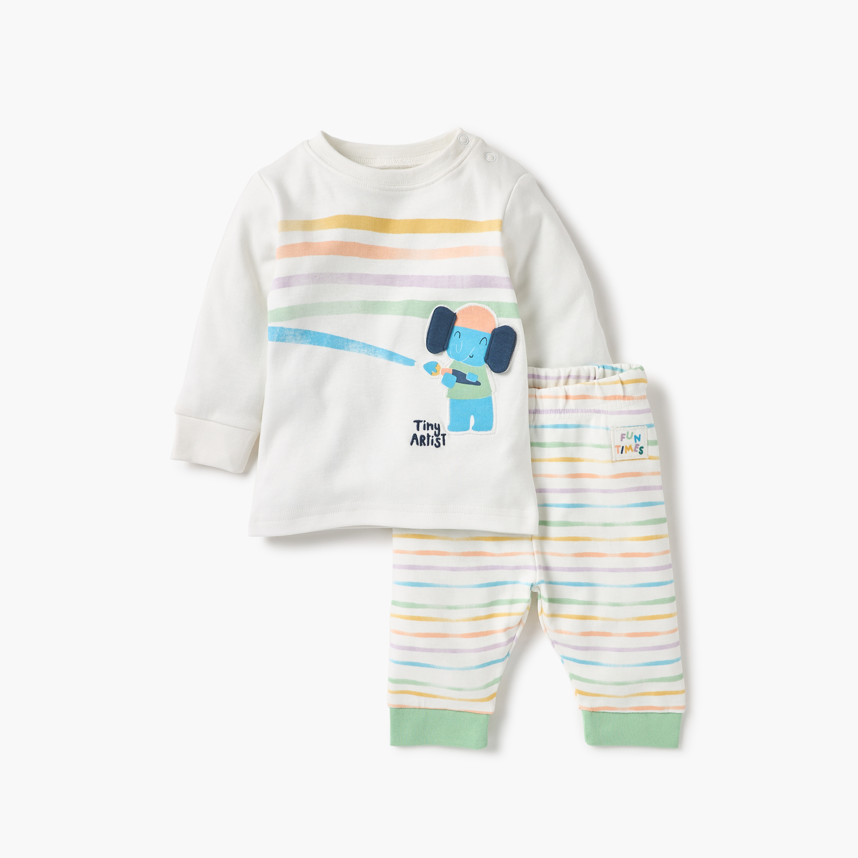طقم بيجاما وتيشيرت بطبعات من جونيورز-baby-boys-clothing-nightwear-pyjamasets-image-1