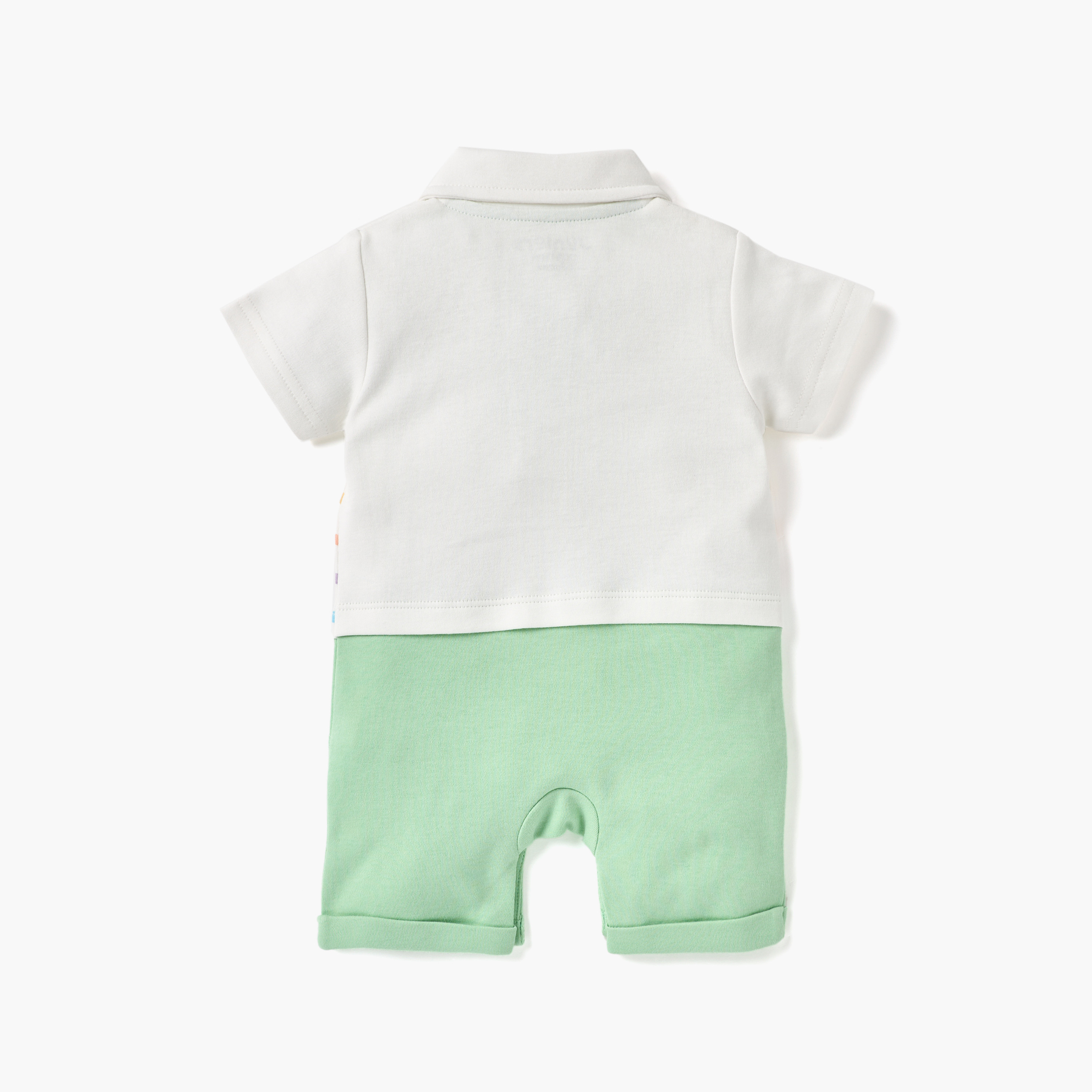 Juniors Sun Embroidered Romper with Short Sleeves and Button Closure-baby-boys-clothing-rompers-image-2