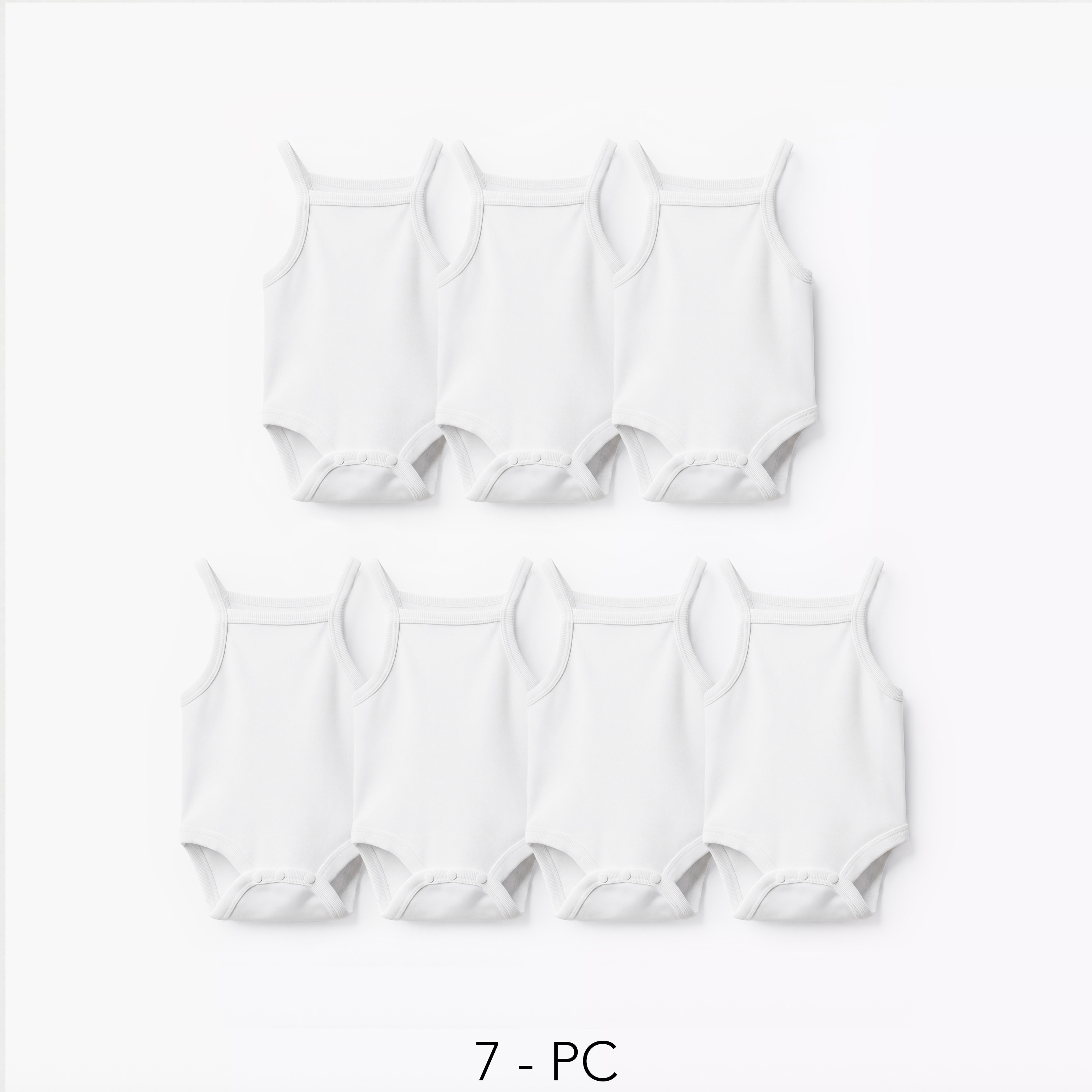 Juniors Solid Sleeveless Bodysuit - Set of 7-baby-girls-clothing-bodysuits-image-1