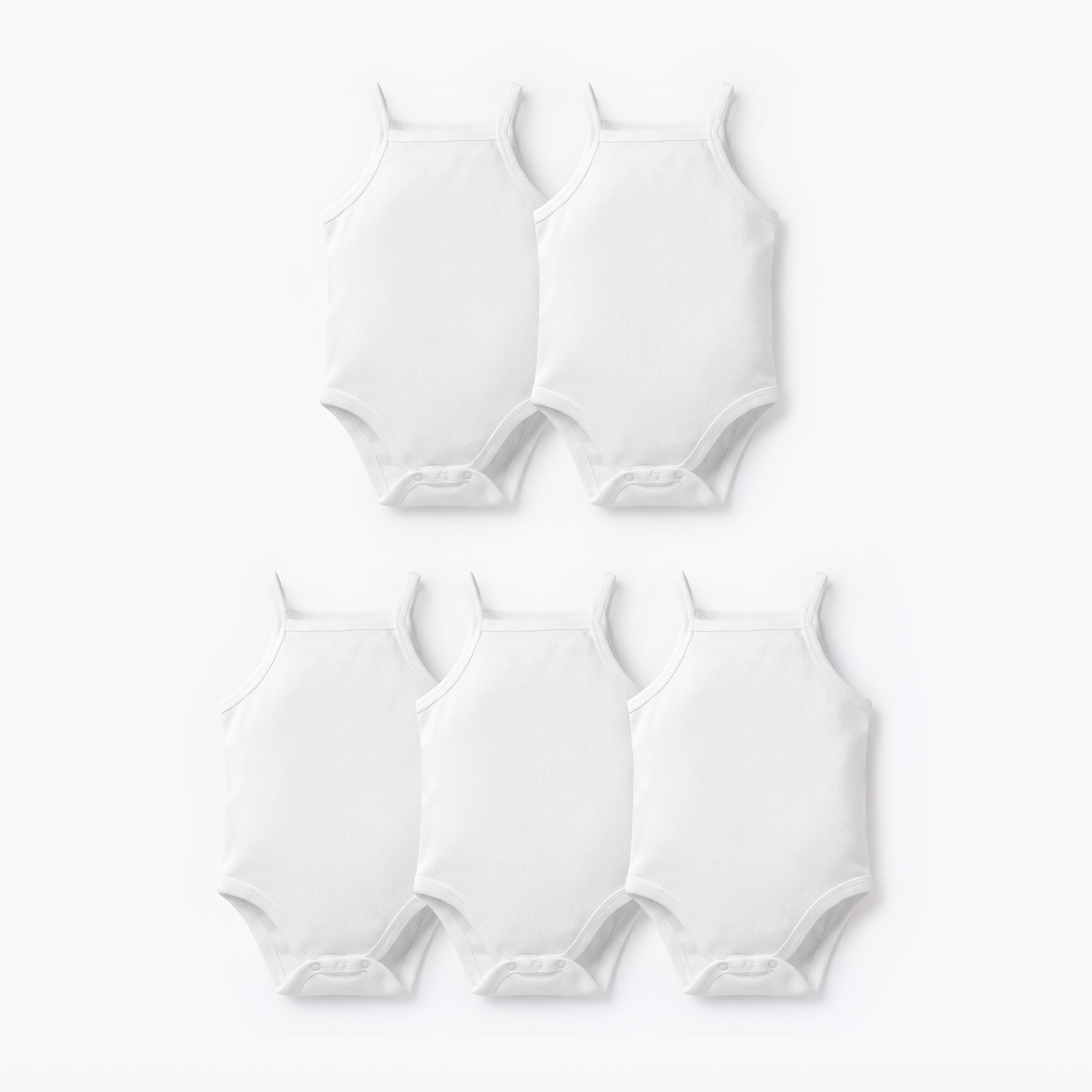 بودي سوت سادة دون أكمام من جونيورز - طقم من 5 قطع-baby-boys-clothing-bodysuits-image-1