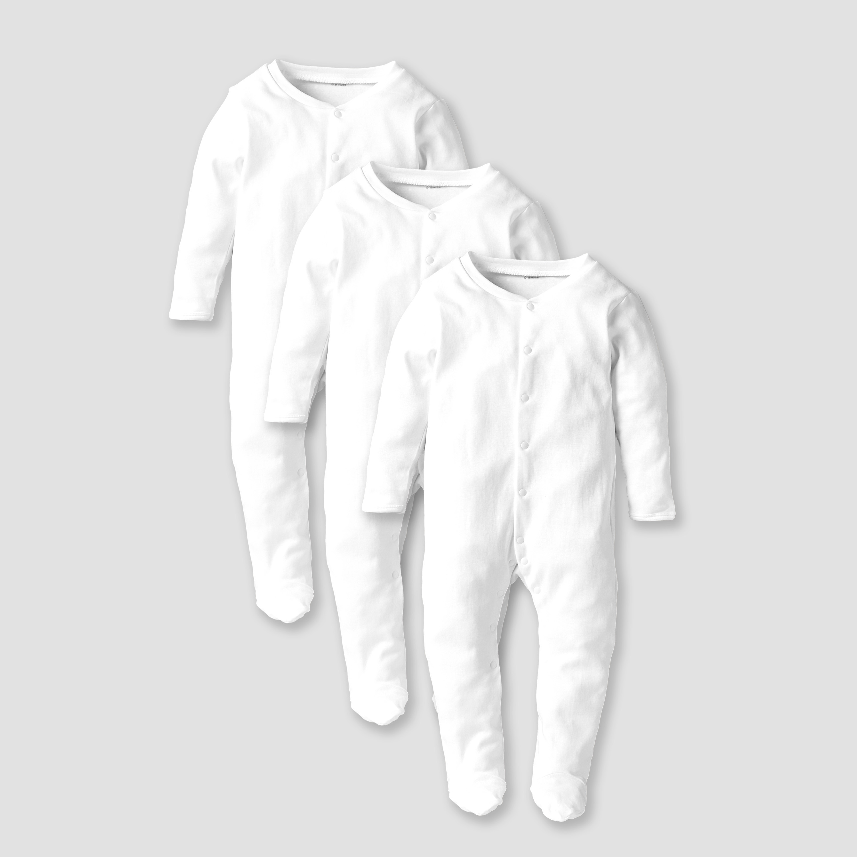 Love Earth Solid Sleepsuit with Long Sleeves - Set of 3-baby-boys-clothing-multipacks-image-1