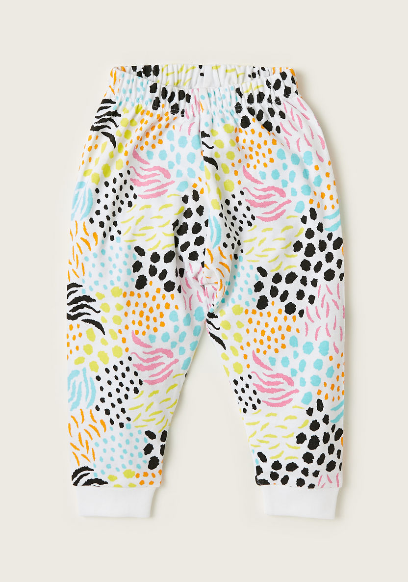 Juniors Graphic Print T-shirt and All-Over Printed Pyjamas Set-Pyjama Sets-image-2