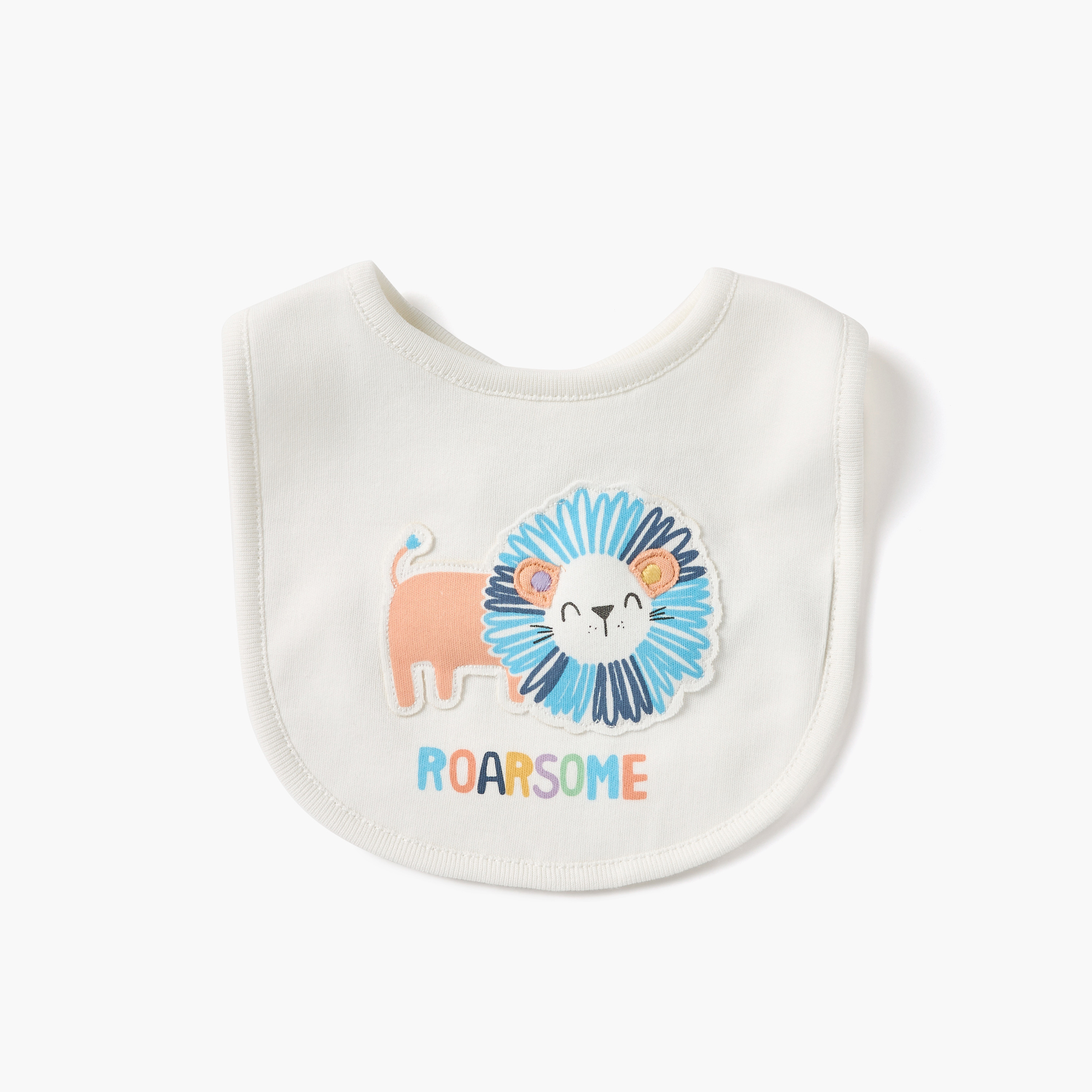 مريلة موسلين بطبعات أسد مع زر إغلاق من جونيورز-baby-feeding-bibs-image-2