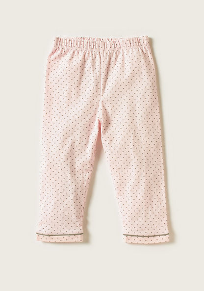 Juniors Polka Dot Print Full Sleeves Shirt and Pyjama Set