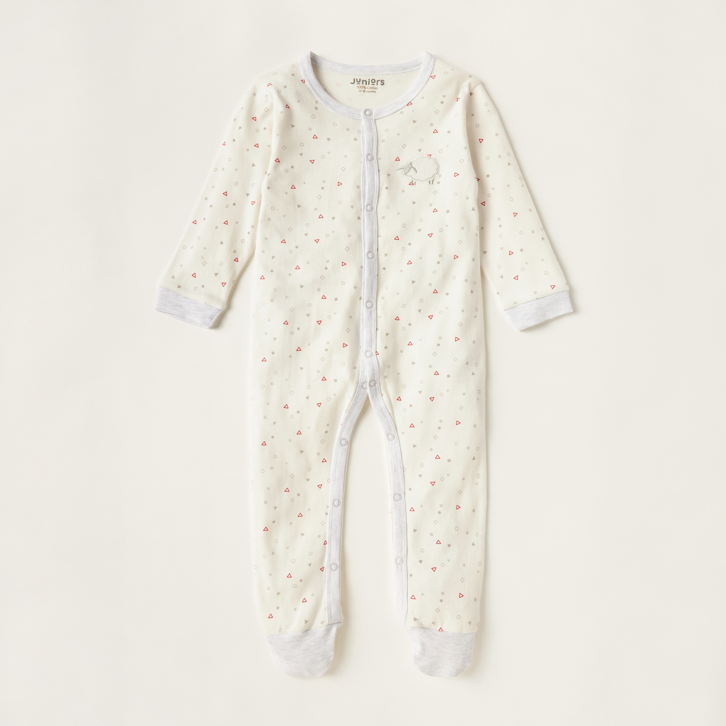 Juniors Printed Closed Feet Sleepsuit with Snap Button Closure-baby-boys-clothing-nightwear-sleepsuits-image-1