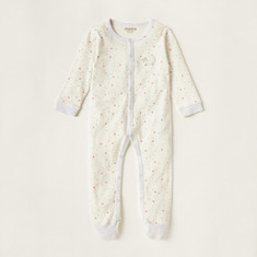 Juniors Printed Closed Feet Sleepsuit with Snap Button Closure