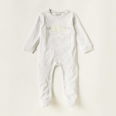 Juniors Embroidered Round Neck Sleepsuit with Long Sleeves