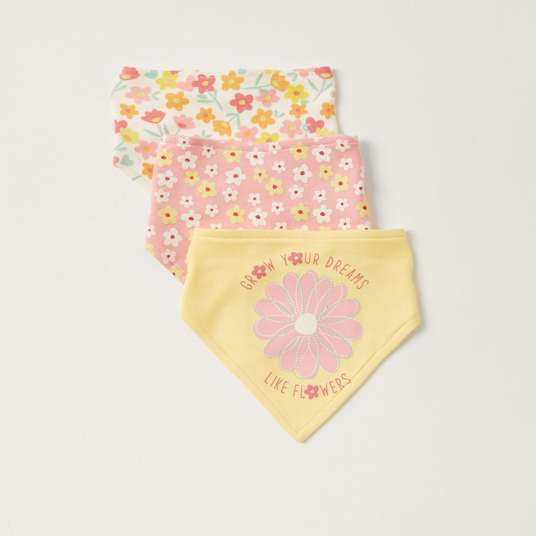 Juniors Printed Bib with Snap Button Closure - Set of 3