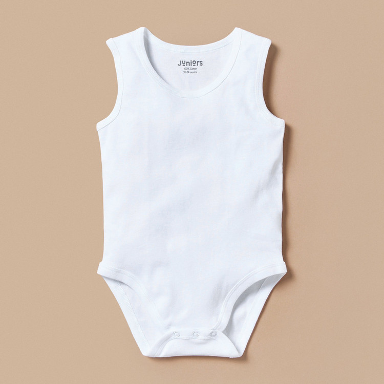 Juniors Solid Bodysuit with Straps and Snap Button Closure - Set of 10