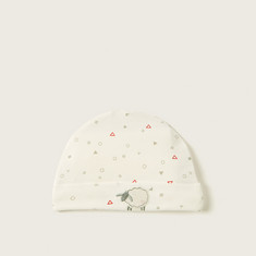 Juniors Printed Cap with Embroidered Detail