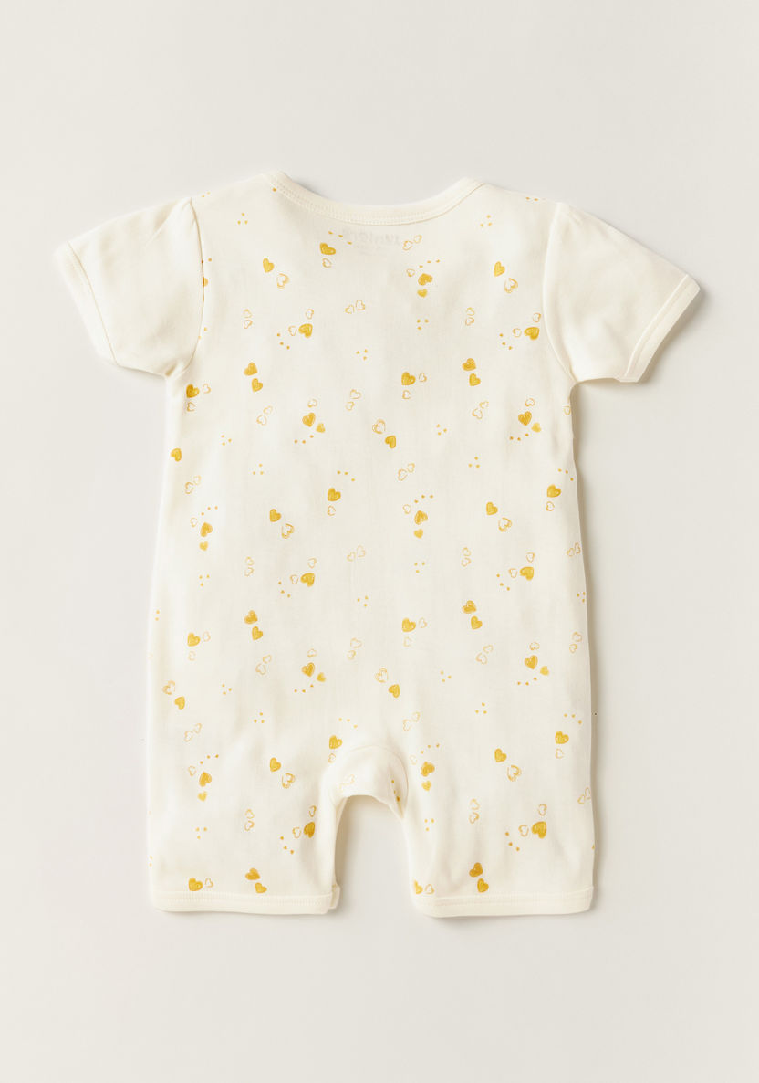 Juniors Printed Romper with Short Sleeves and Bow Accents-Rompers%2C Dungarees and Jumpsuits-image-3