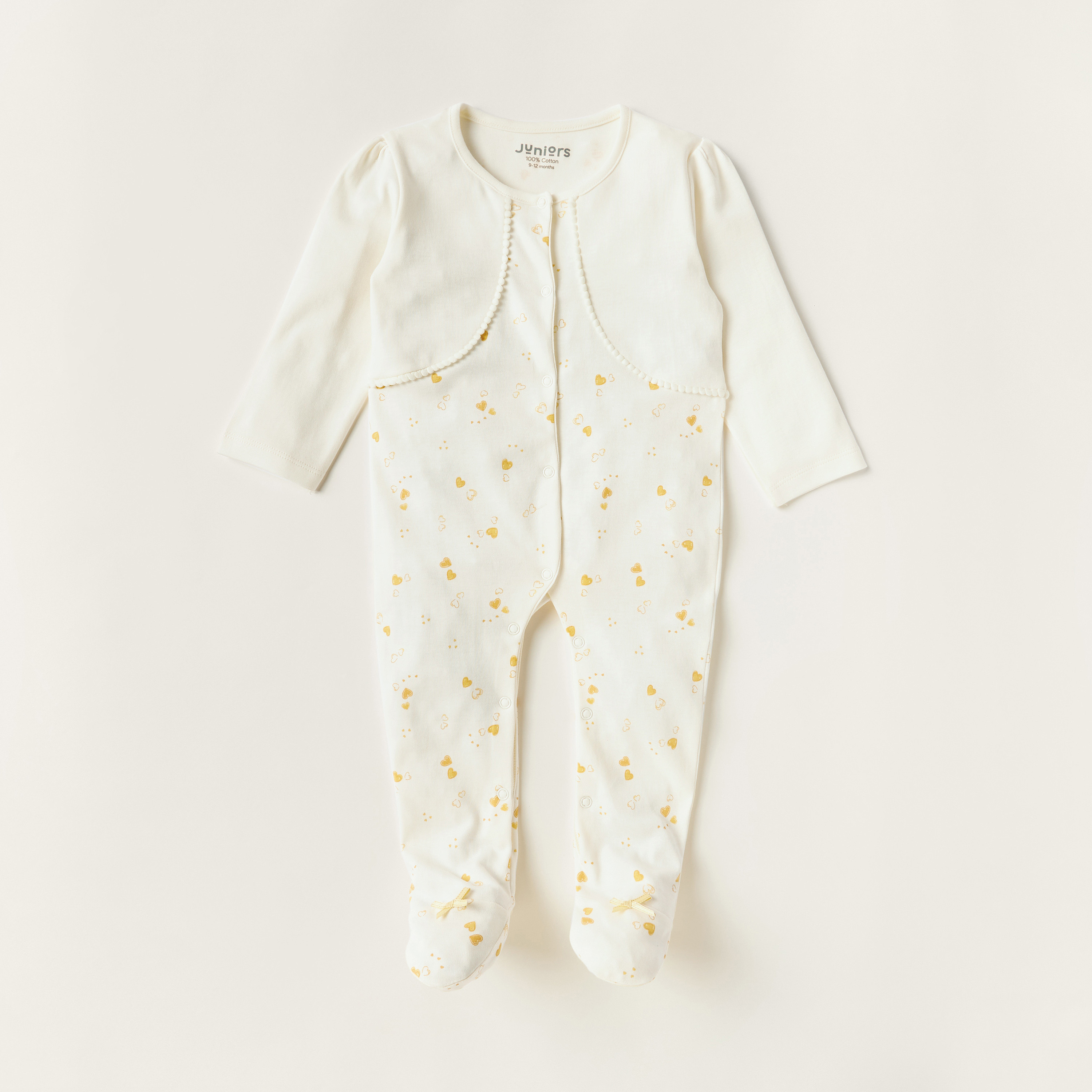 Juniors Printed Sleepsuit with Long Sleeves-baby-girls-clothing-nightwear-sleepsuits-image-1